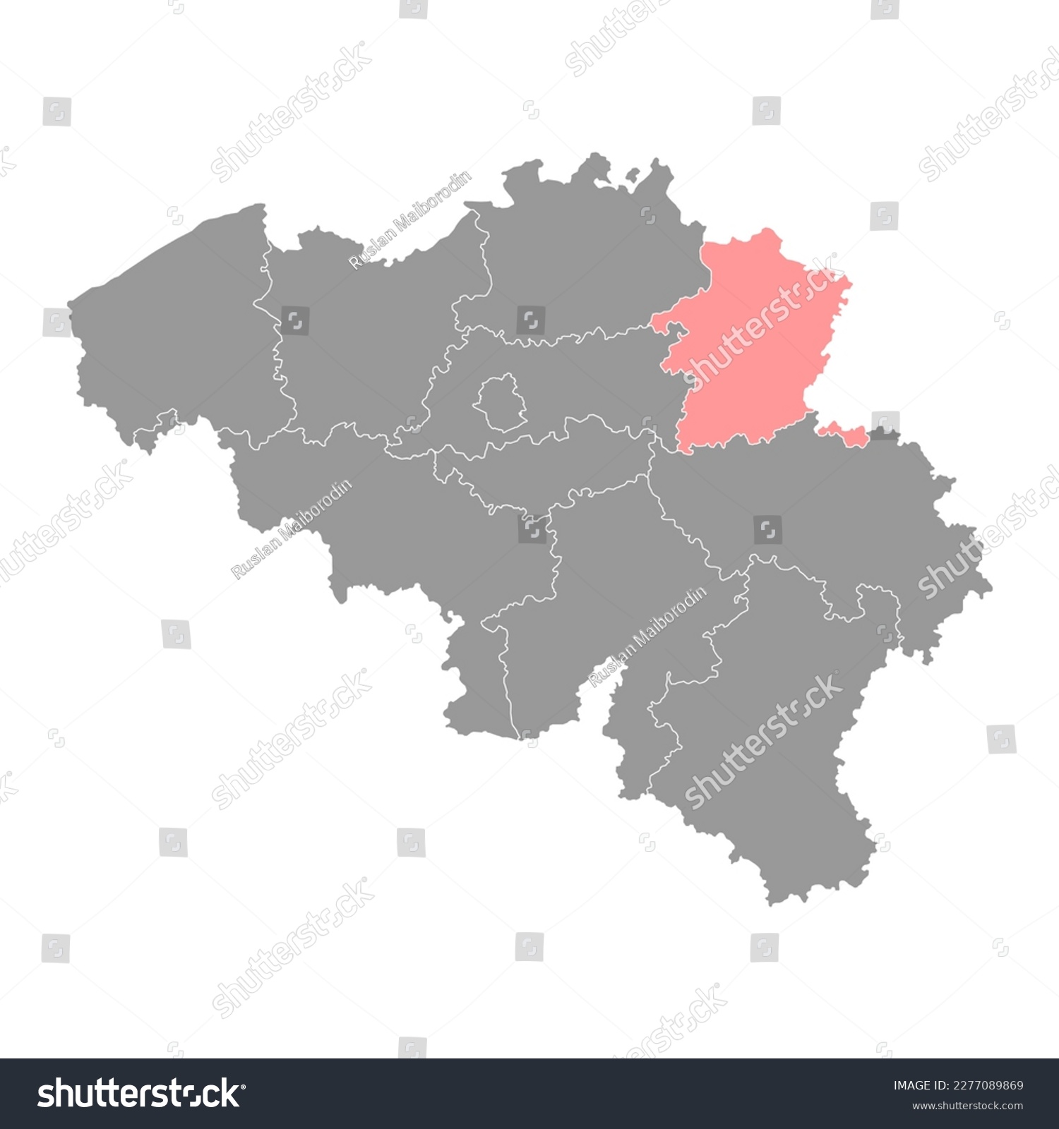 Limburg Province Map Provinces Of Belgium Royalty Free Stock Vector