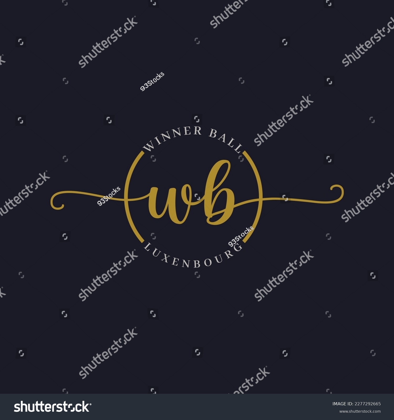 Luxury Letter WB Logo Design Script Font And Royalty Free Stock