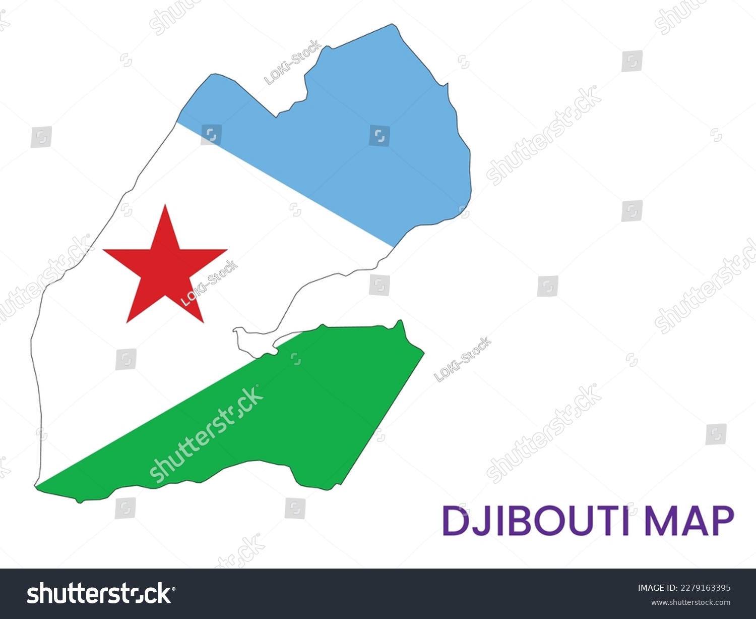 High Detailed Map Of Djibouti Outline Map Of Royalty Free Stock