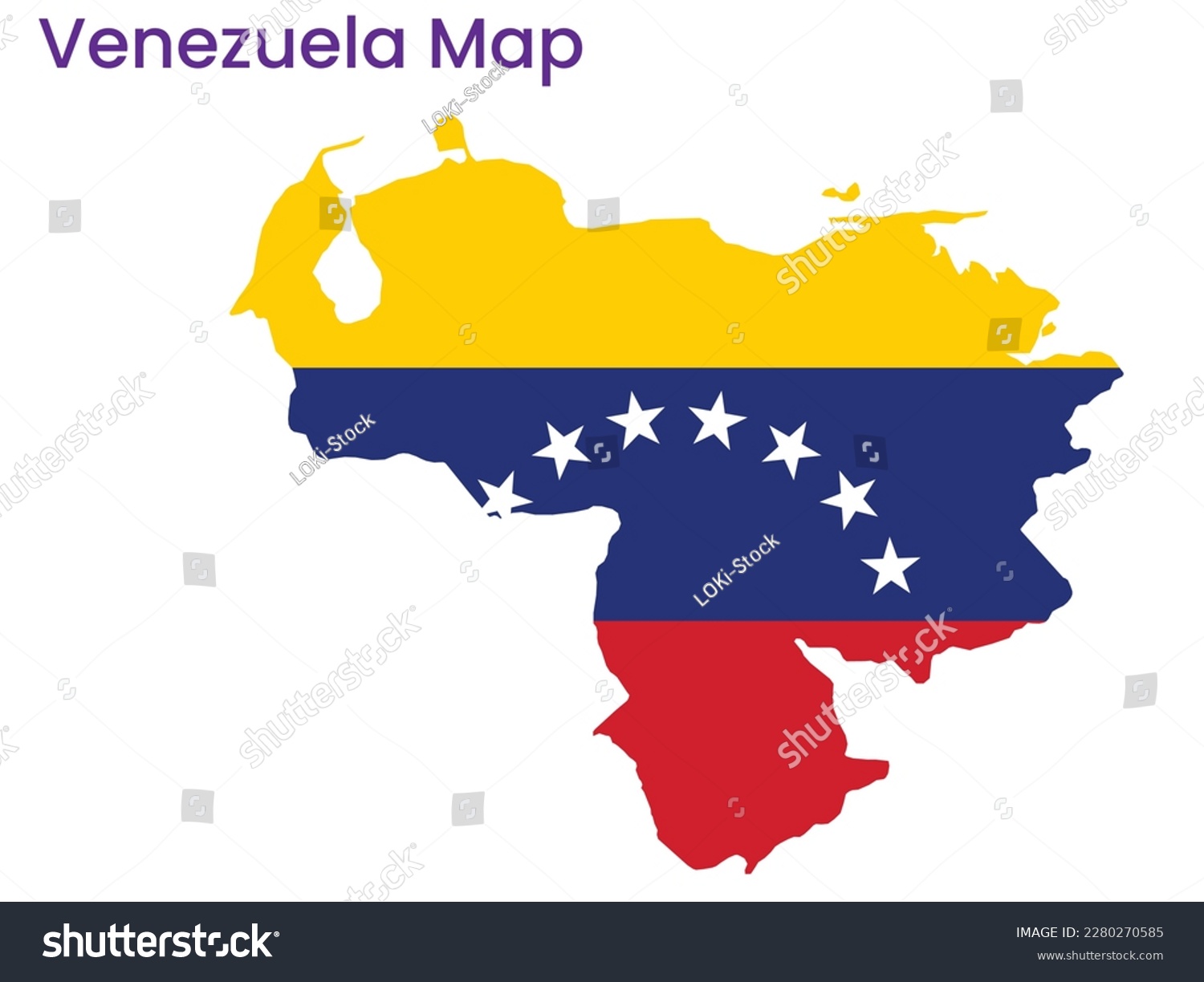 High Detailed Map Of Venezuela Outline Map Of Royalty Free Stock