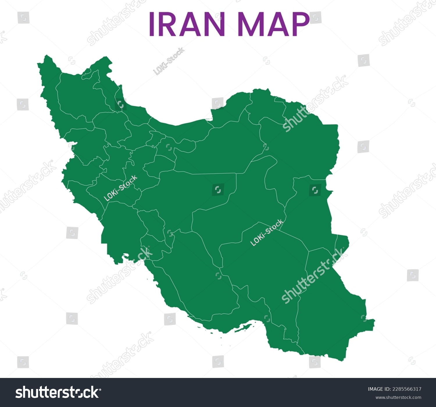 High Detailed Map Of Iran Outline Map Of Iran Royalty Free Stock