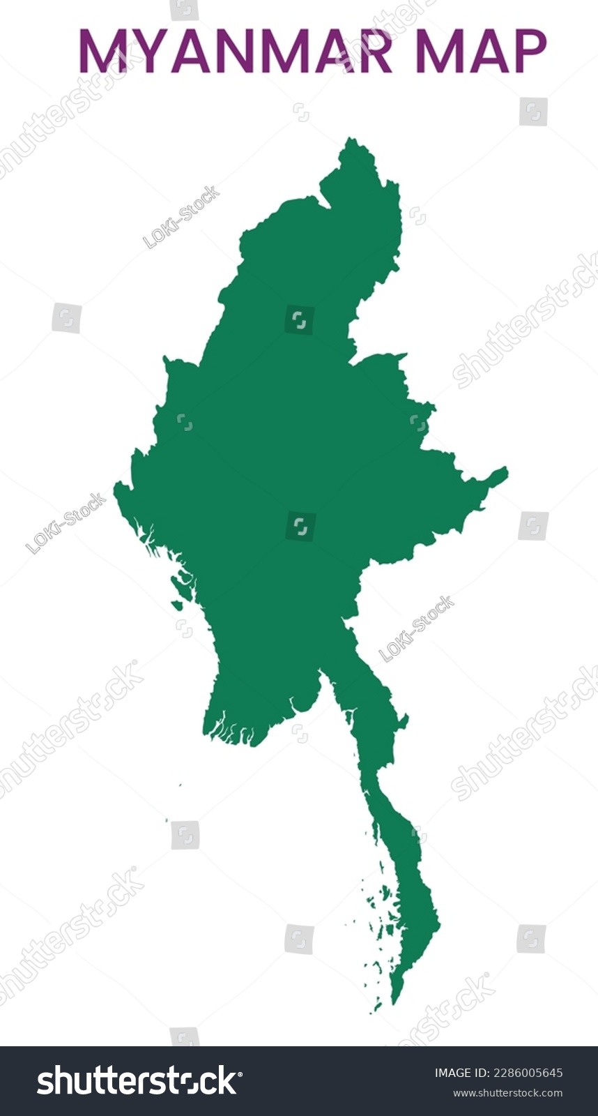 High Detailed Map Of Myanmar Outline Map Of Royalty Free Stock