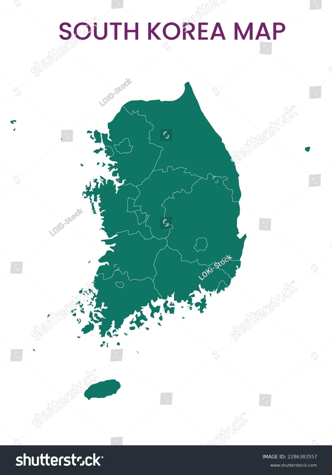 High Detailed Map Of South Korea Outline Map Of Royalty Free Stock