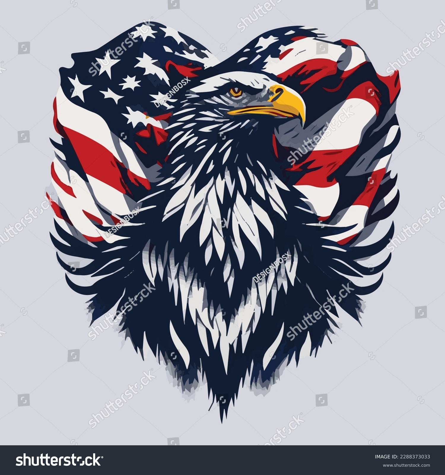 American Eagle With Usa Flags Illustration For T Royalty Free Stock