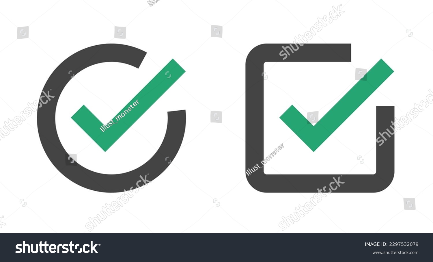 Round Checkbox And Square Checkbox Icon Set Royalty Free Stock