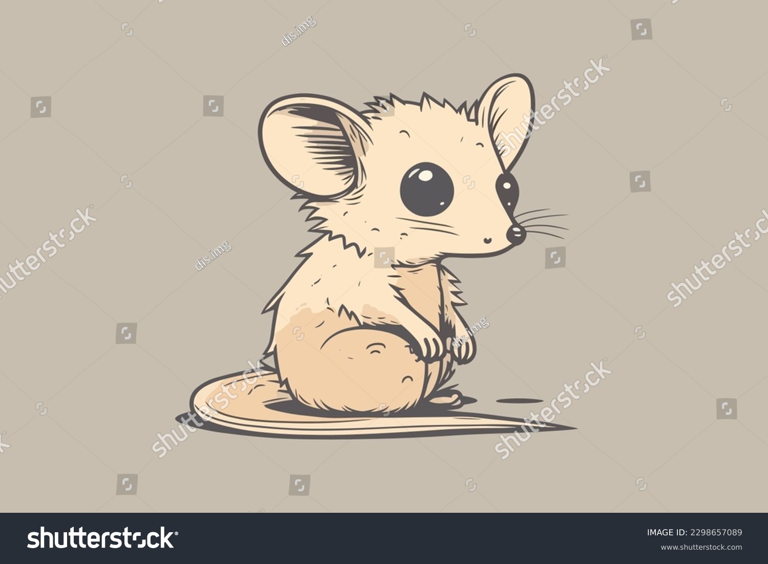 Doodle Inspired Possum Cartoon Sticker Sketch Royalty Free Stock