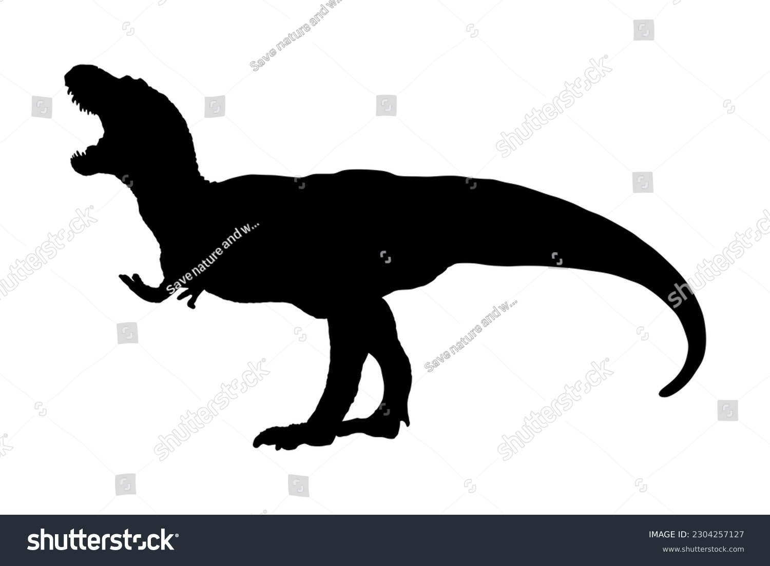 T Rex Dinosaur Vector Silhouette Illustration Royalty Free Stock