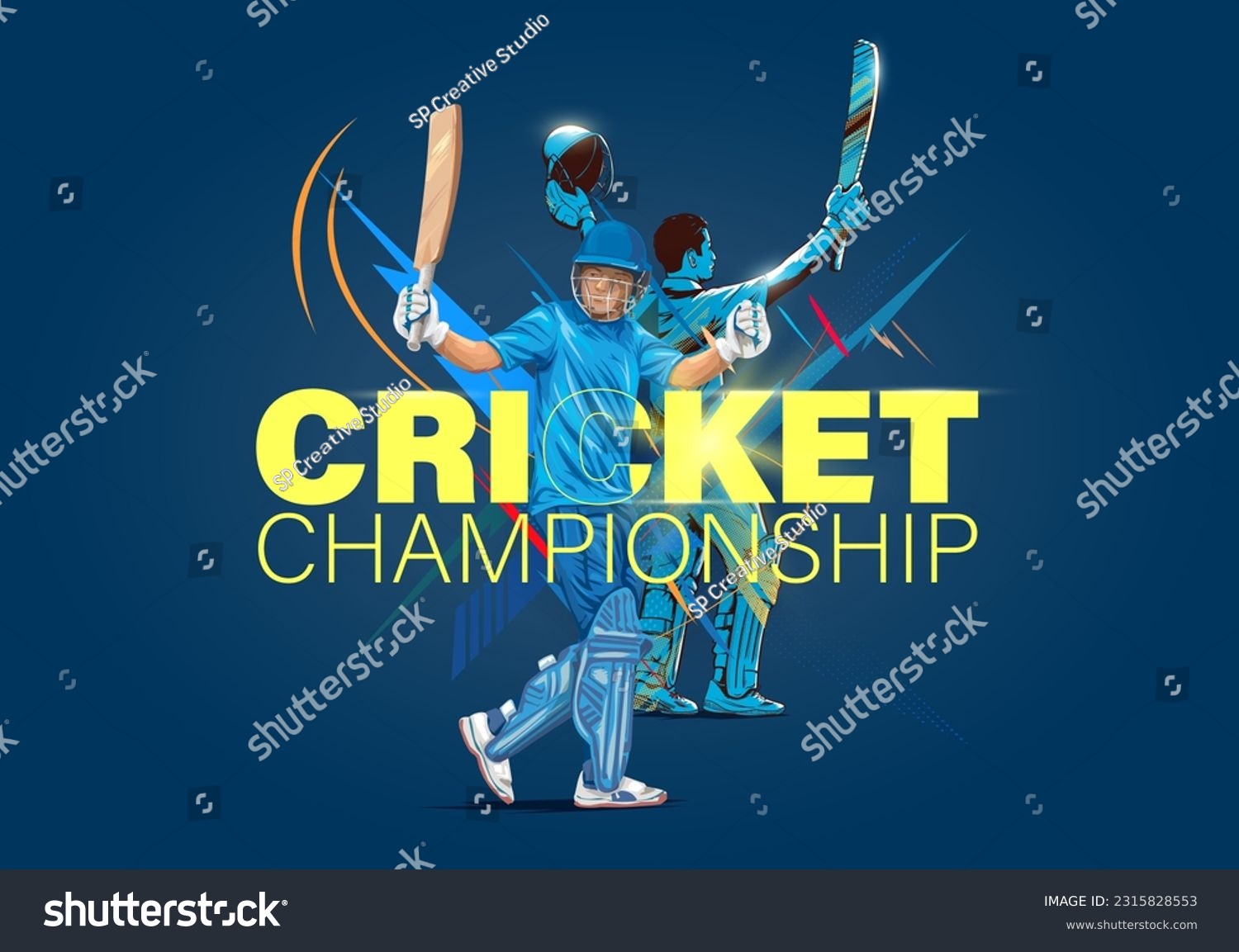 Cricket Player Celebrate Century Or Winning Royalty Free Stock Vector