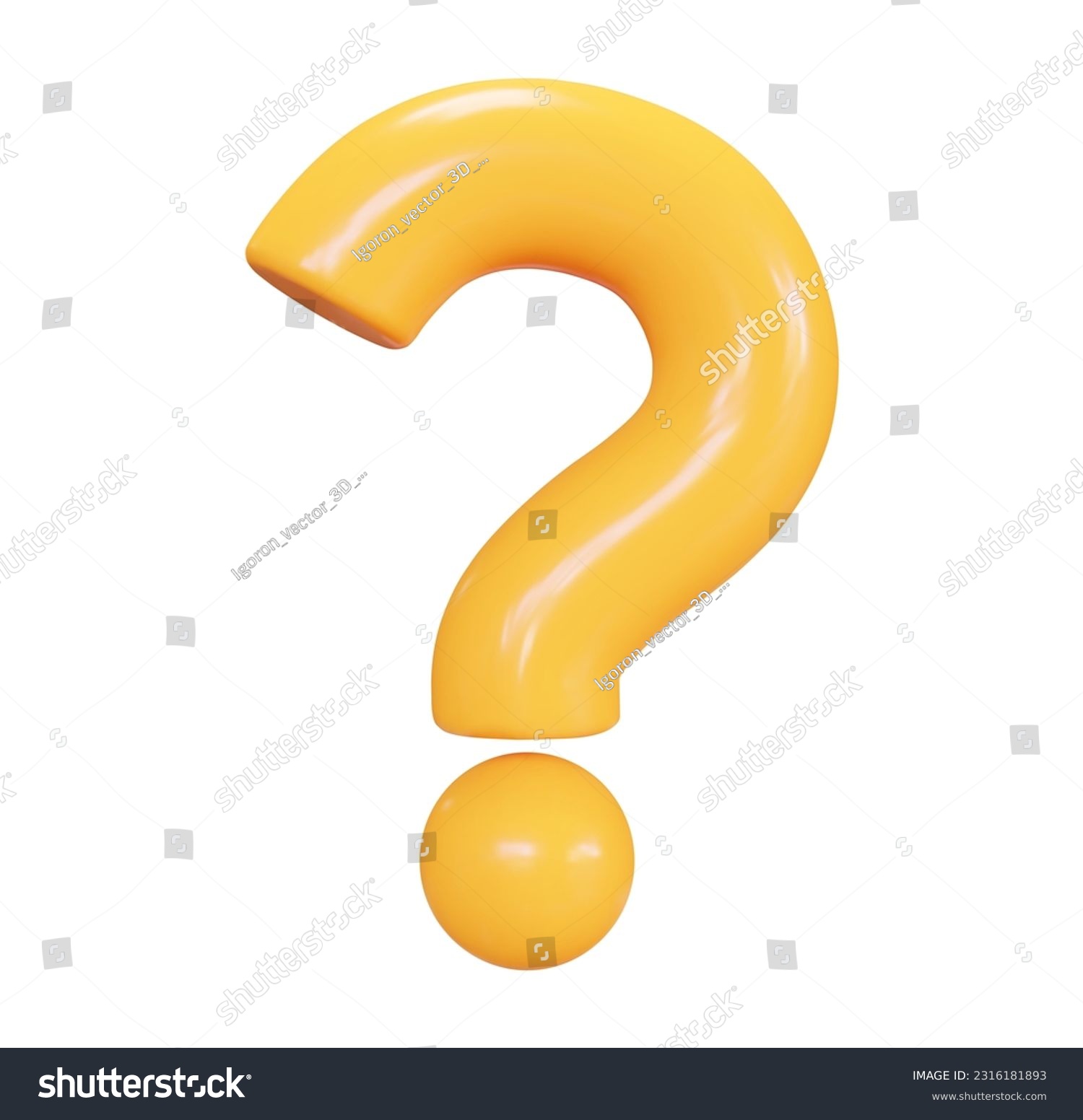 D Yellow Question Mark Faq Problem Solution Royalty Free Stock