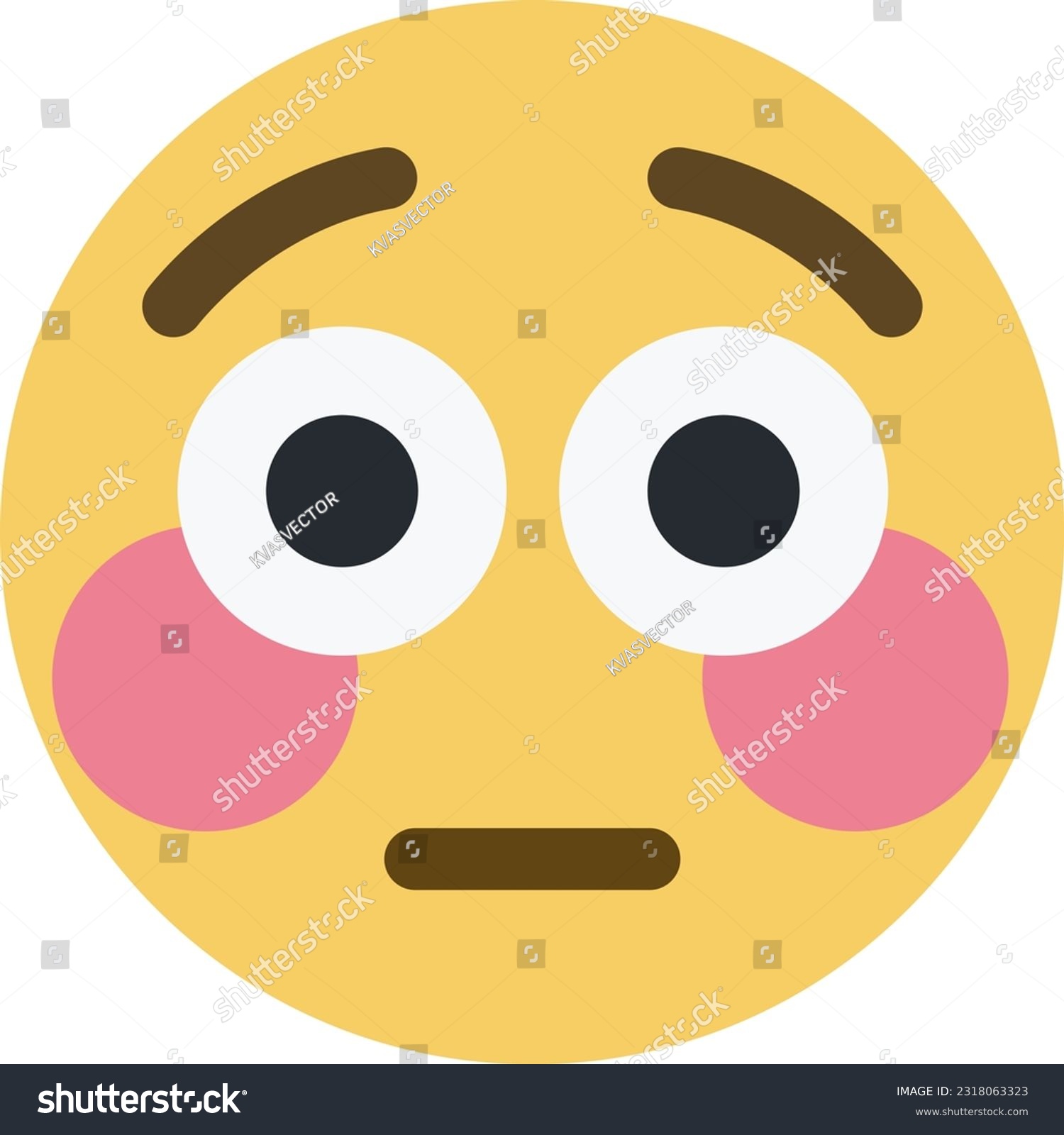 Top Quality Emoticon Flushed Emoji Looks Away Royalty Free Stock