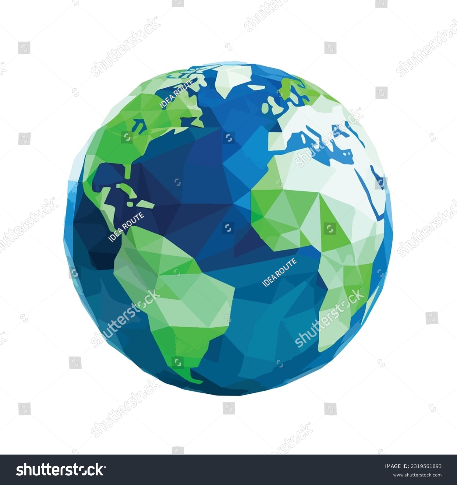 Vector Low Poly Earth Illustration Polygonal Royalty Free Stock