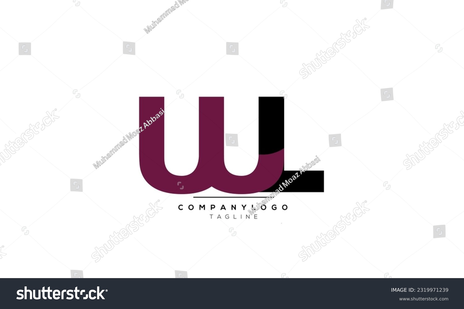 Alphabet Letters Initials Monogram Logo WL WL Royalty Free Stock