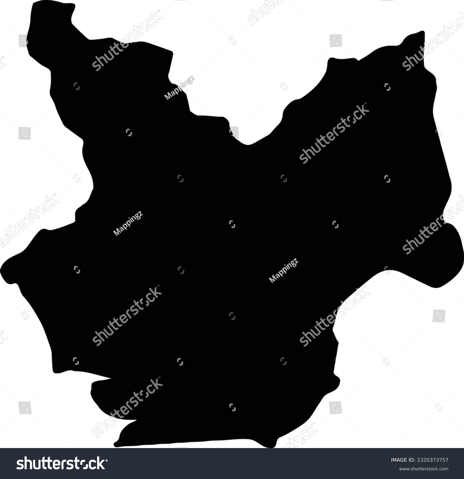 Silhouette Map Of Choluteca Honduras With Royalty Free Stock Vector