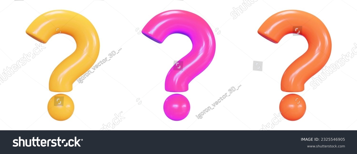 D Yellow Neon And Orange Question Mark Faq Royalty Free Stock