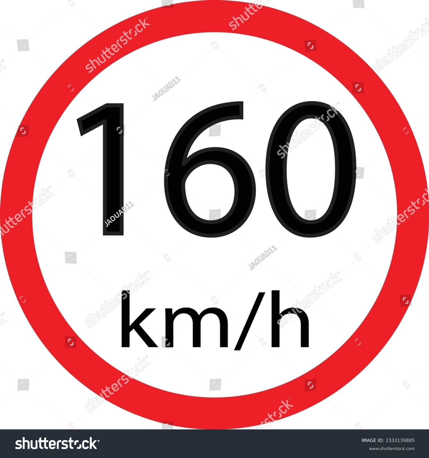 Maximum Speed Limit Sign Km H Isolated Road Royalty Free Stock