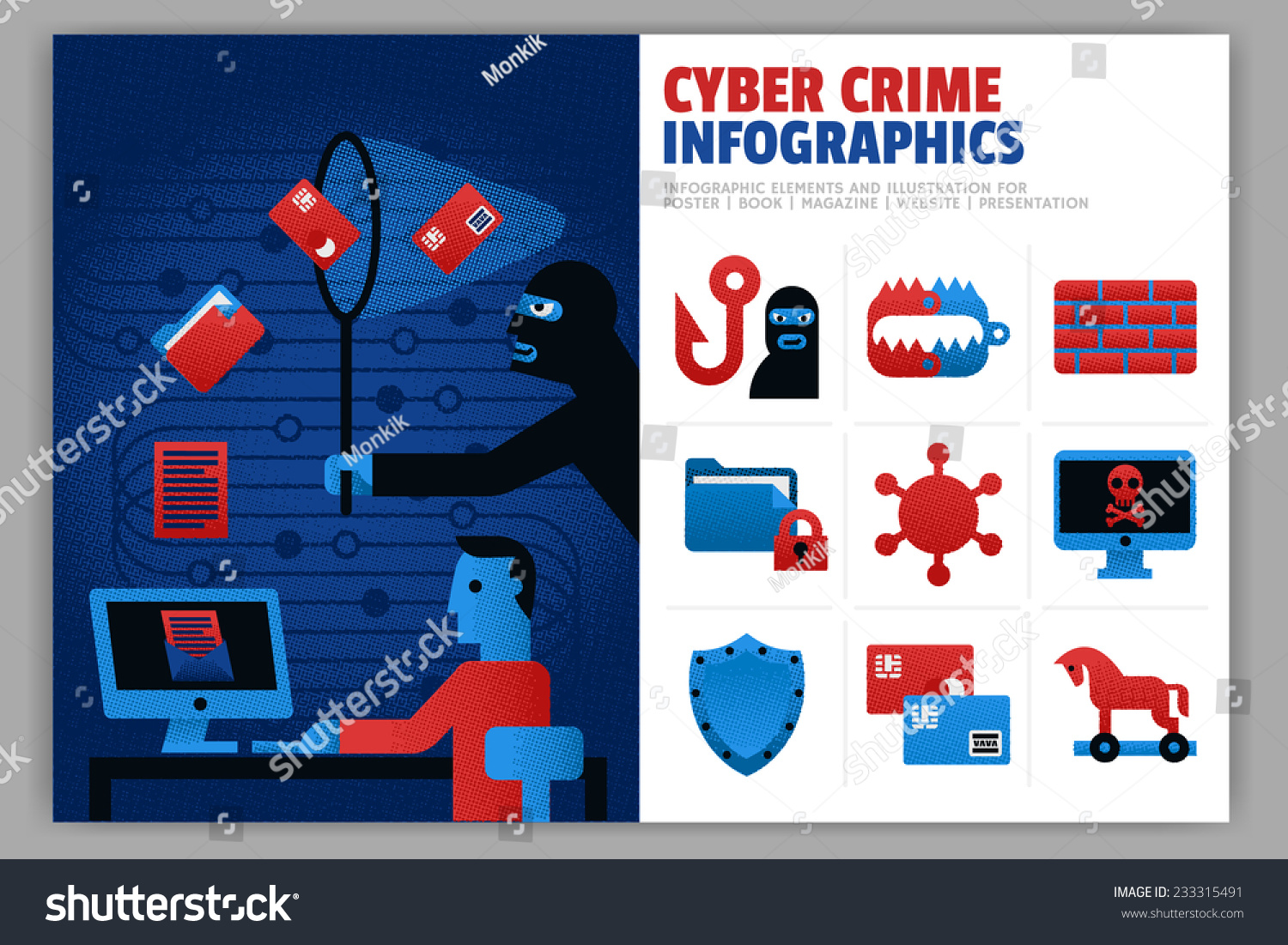 Cyber Crime Infographics Royalty Free Stock Vector Avopix