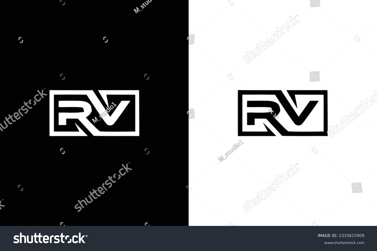 RV Letter Logo Rv Logo Icon Vector For Business Royalty Free Stock