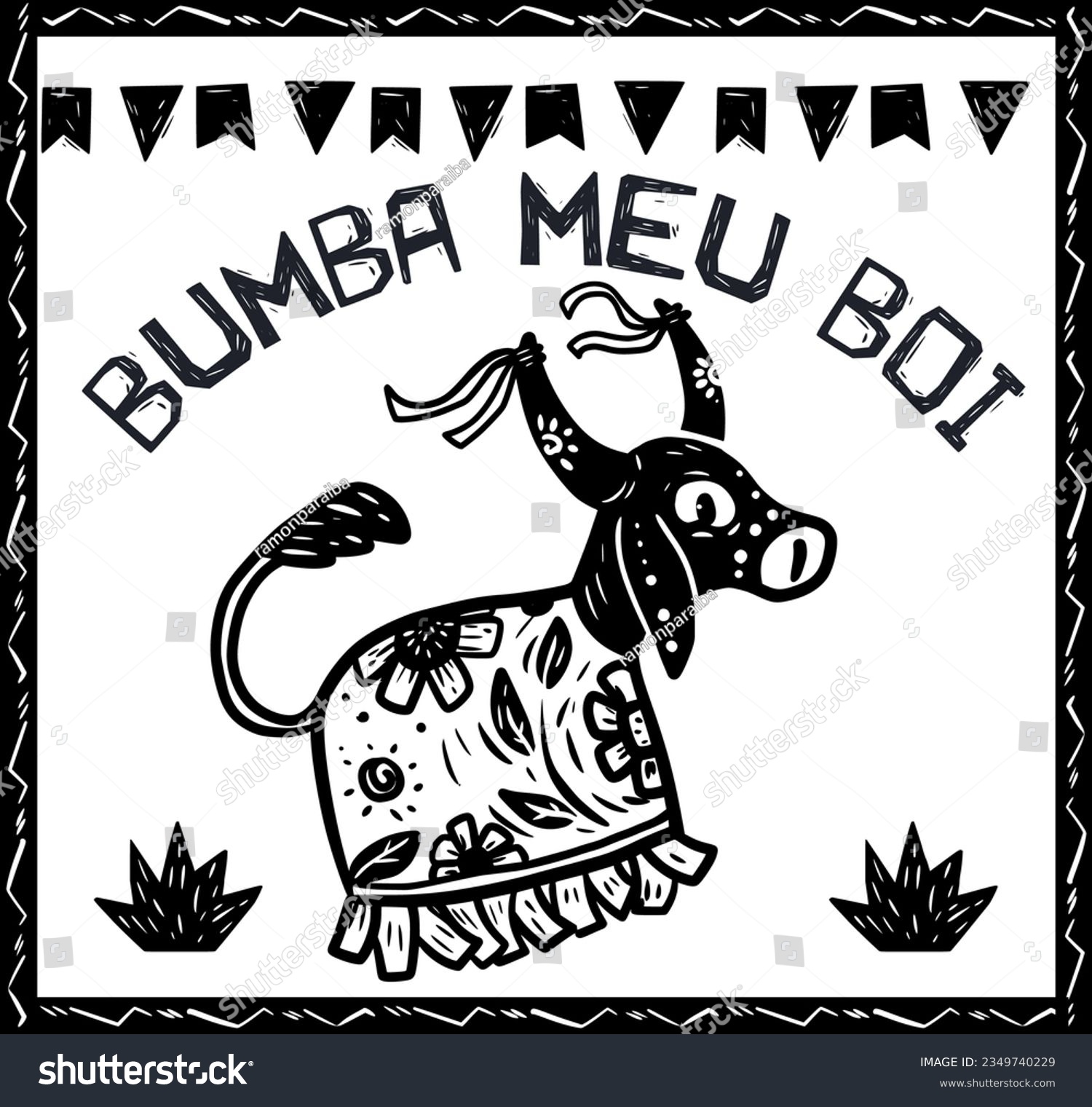 Bumba My Ox Bumba Meu Boi Traditional Royalty Free Stock Vector