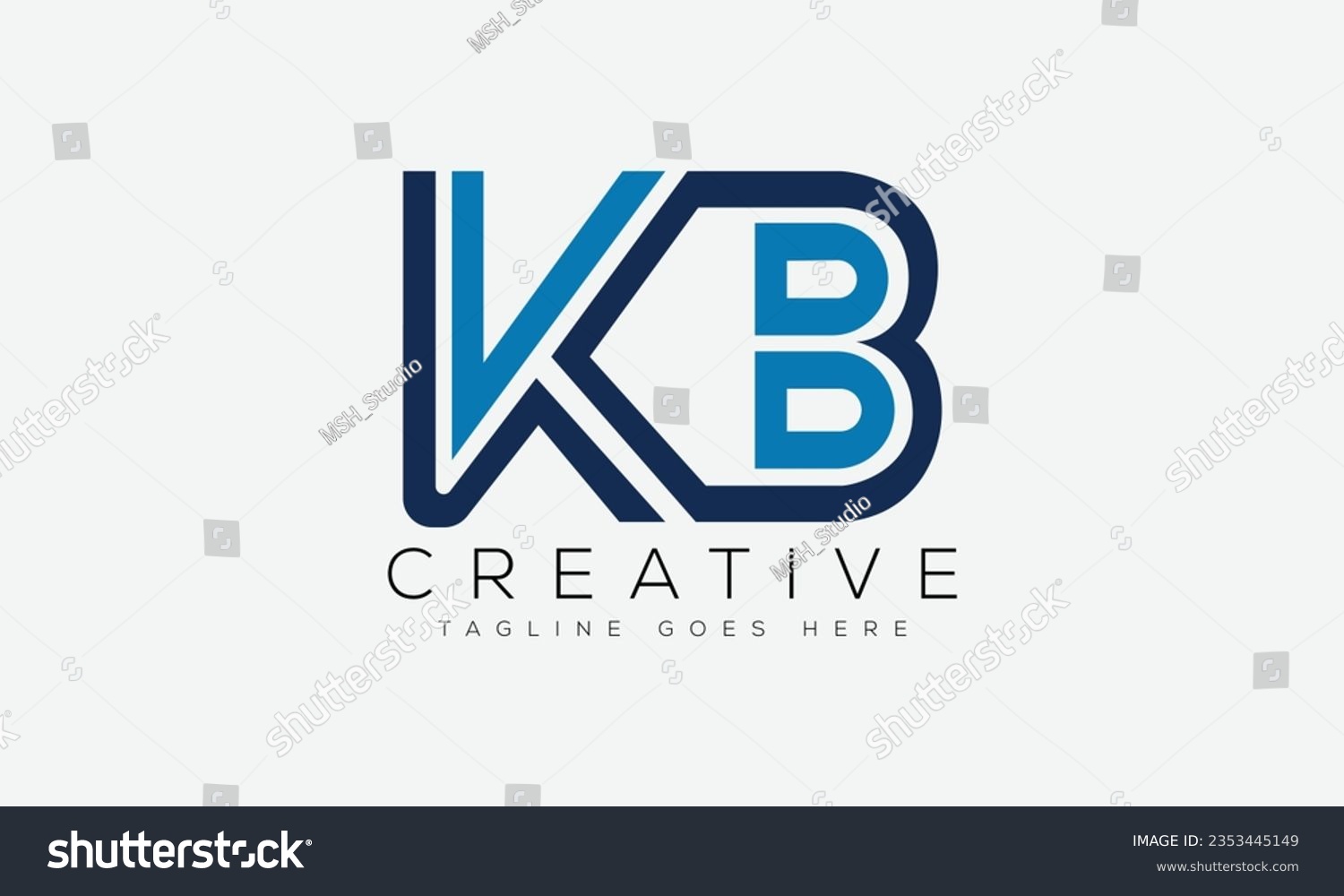 Letter KB Logo Design Template Vector Royalty Free Stock Vector