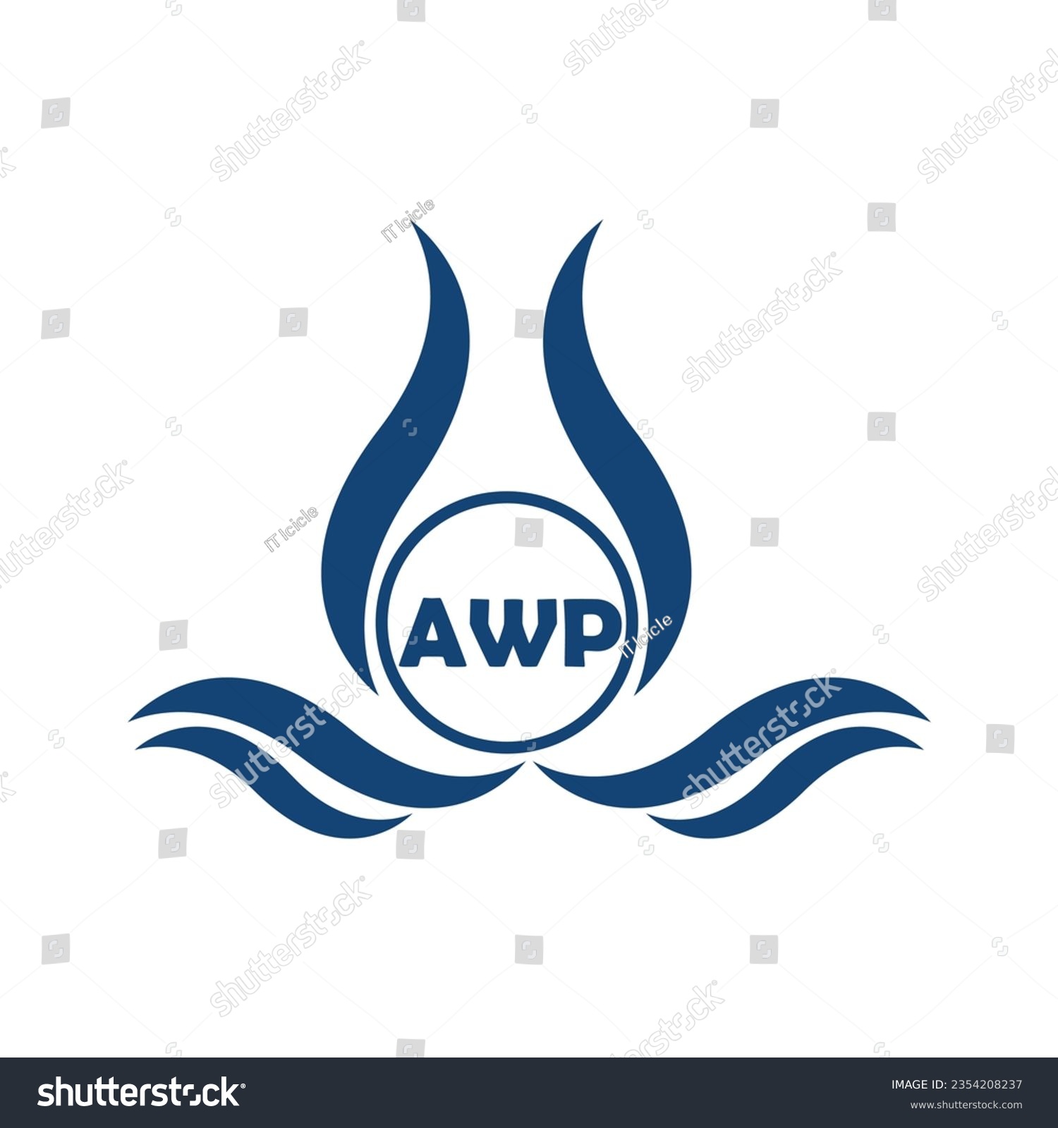 AWP Letter Logo Design With White Background In Royalty Free Stock