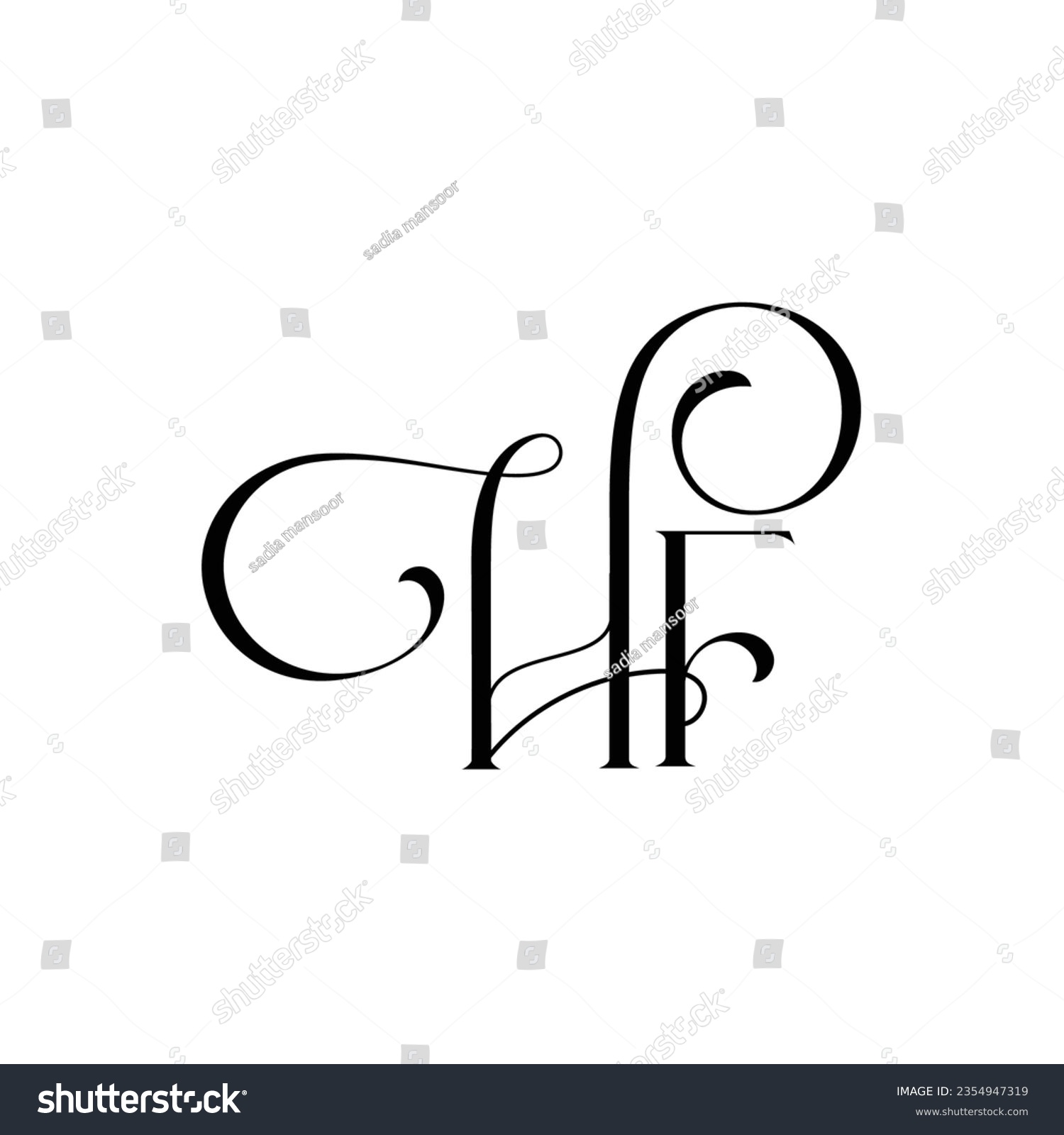 Initial Letter Hf Logo Design Creative Modern Royalty Free Stock