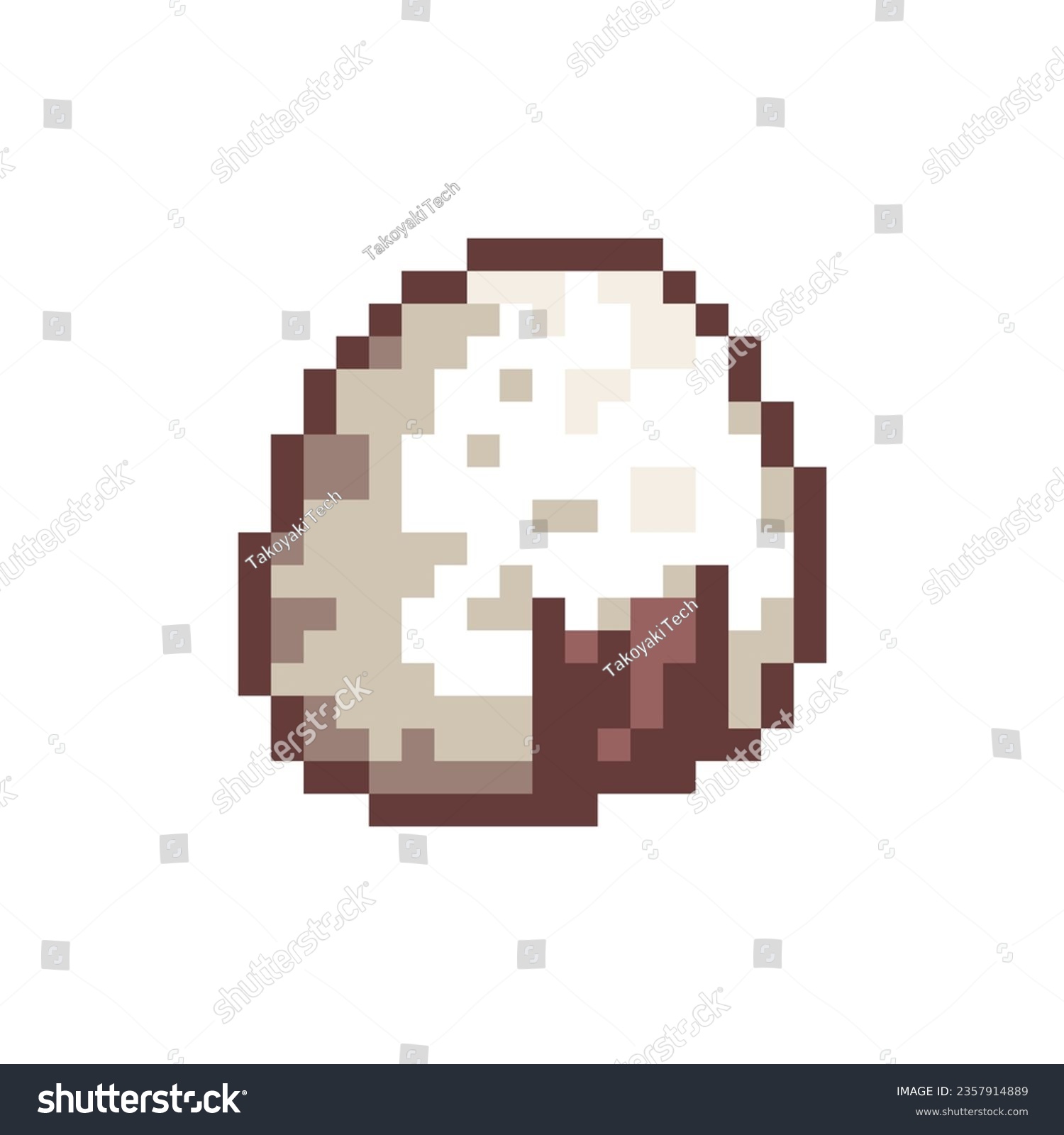 Pixel Art Onigiri Retro 8 Bit Style Japanese Royalty Free Stock