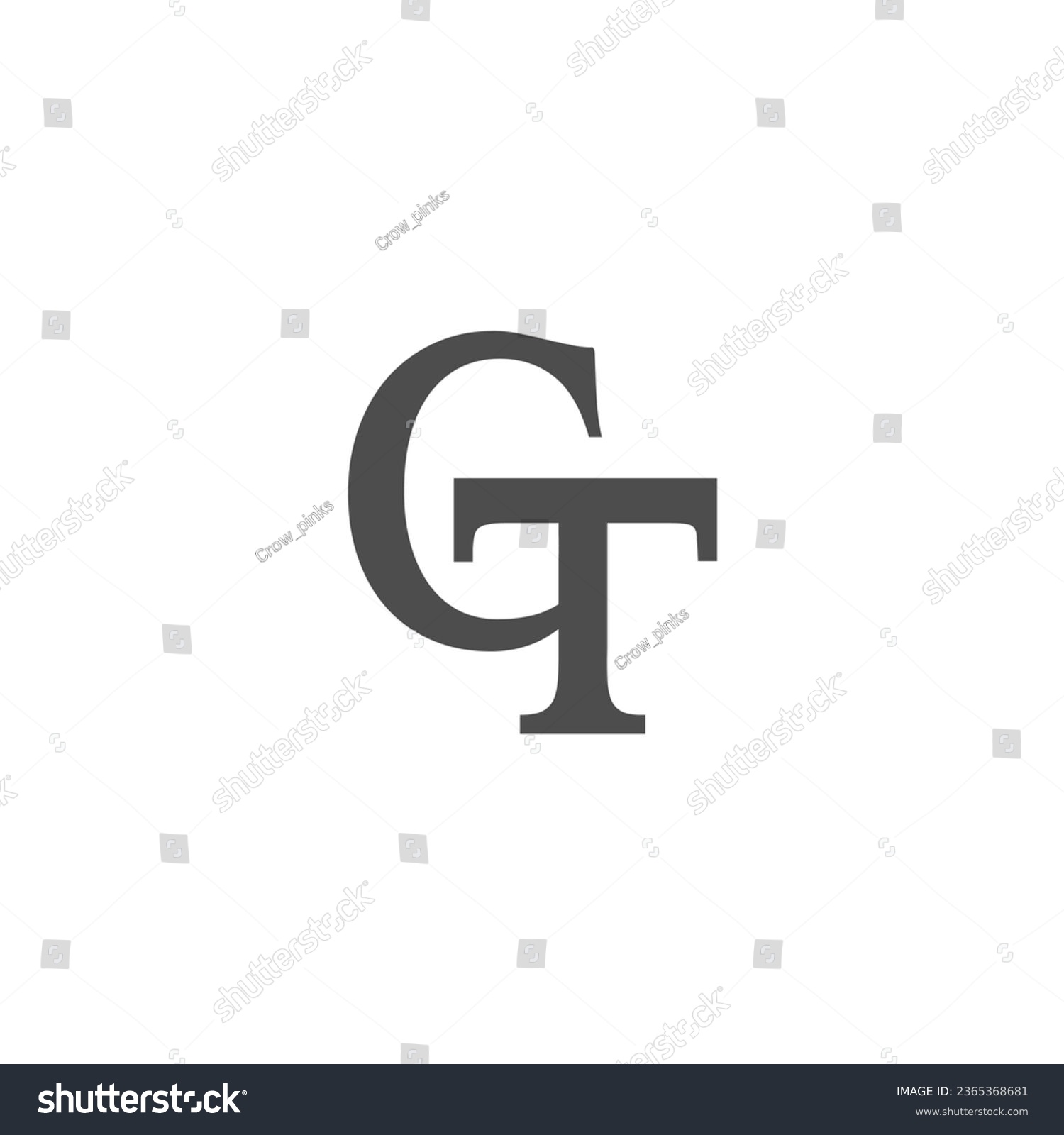 Letter Gt Logo Vector Image Royalty Free Stock Vector 2365368681