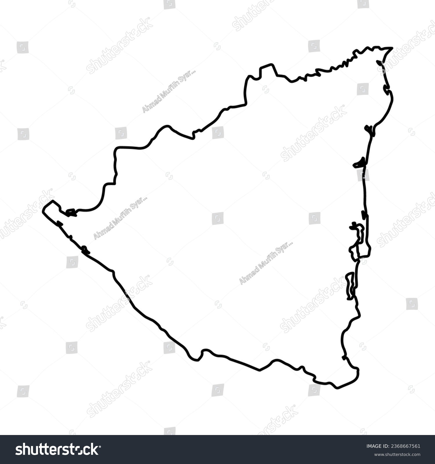 Vector Illustration Of Outline Map Of Nicaragua Royalty Free Stock