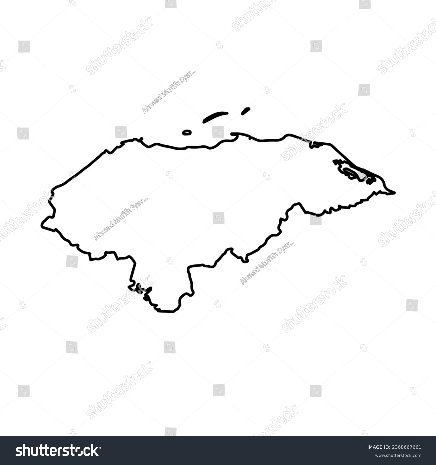 Vector Illustration Of Outline Map Of Honduras Royalty Free Stock