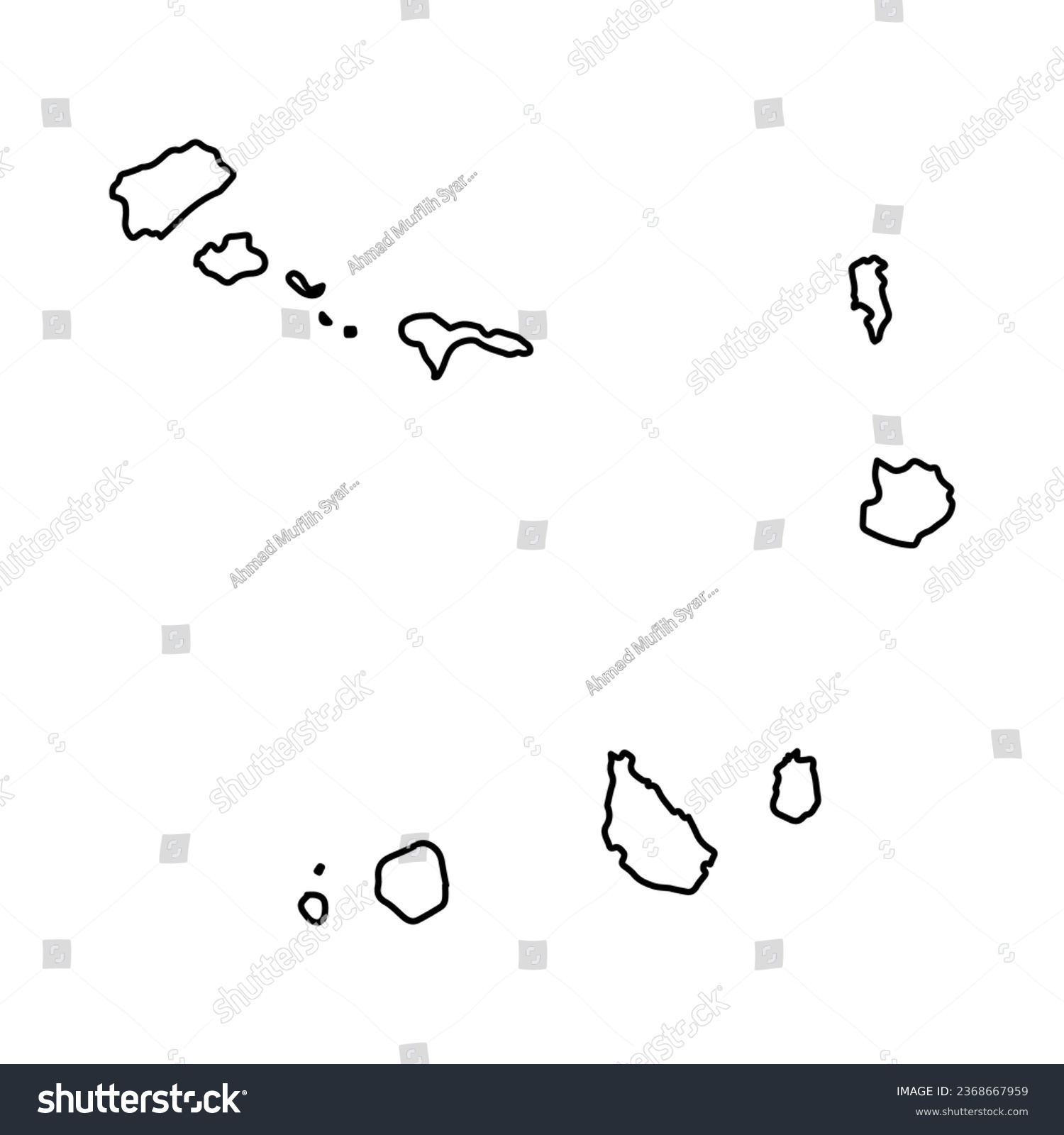 Vector Illustration Of Outline Map Of Cape Verde Royalty Free Stock