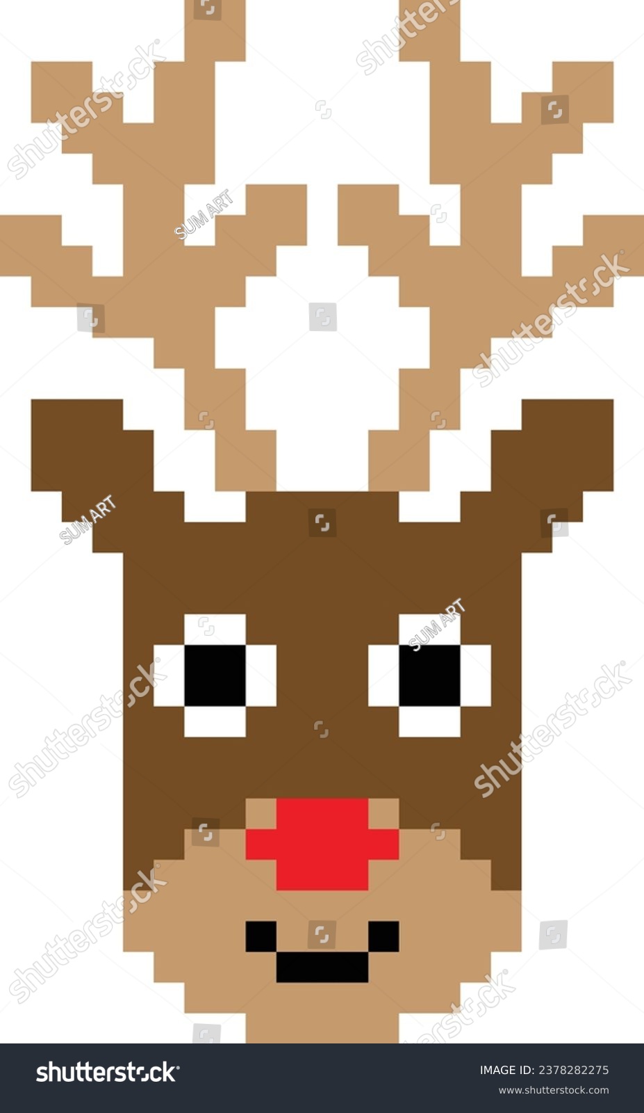 Reindeer Pixel Art Vector Image Or Clipart Royalty Free Stock Vector