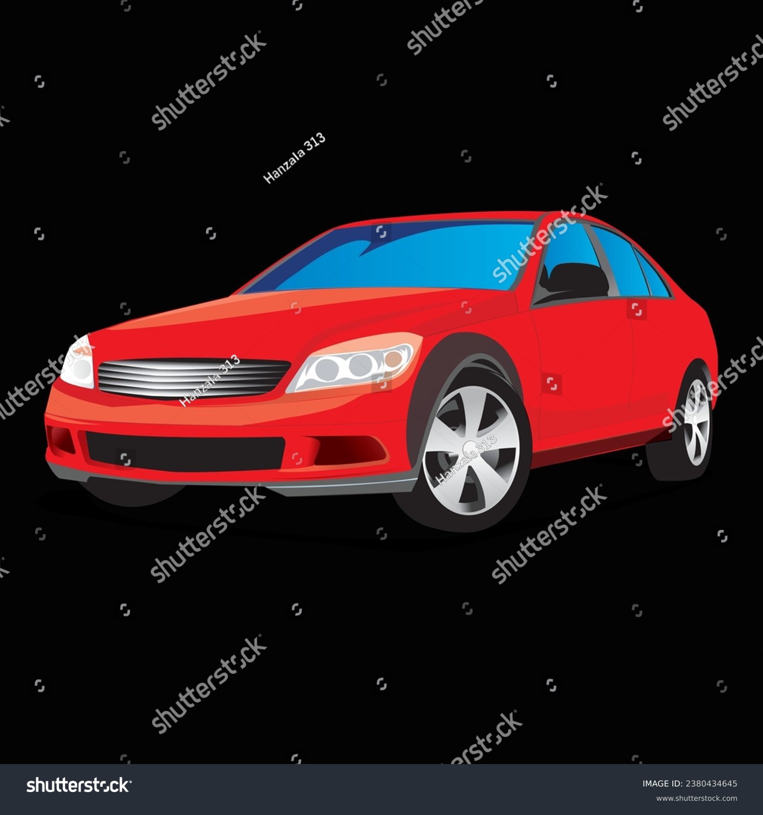 Vector Sports Red Car Front View Illustration Royalty Free Stock