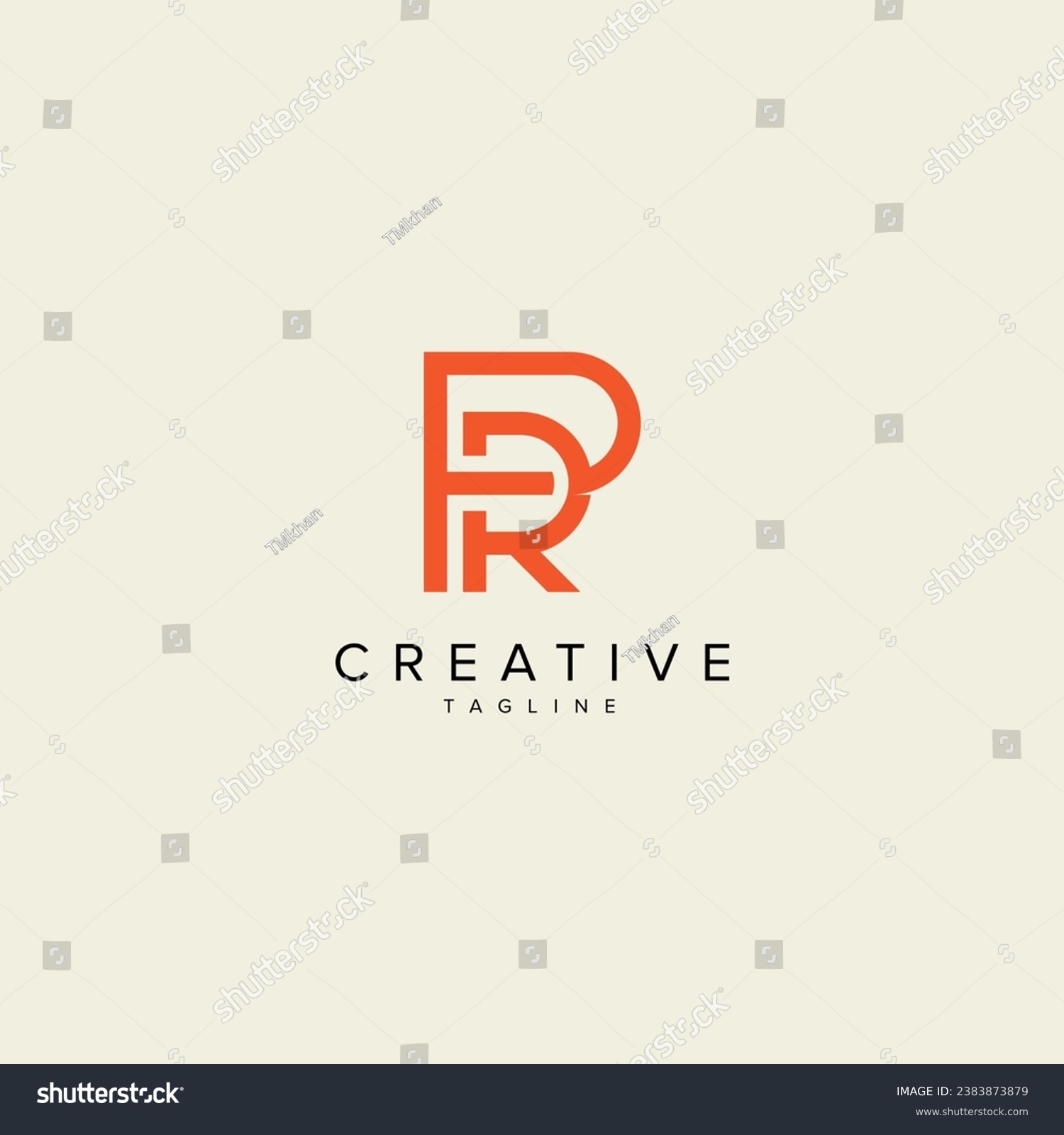 Alphabet PR RP Letter Modern Monogram Style Logo Royalty Free Stock