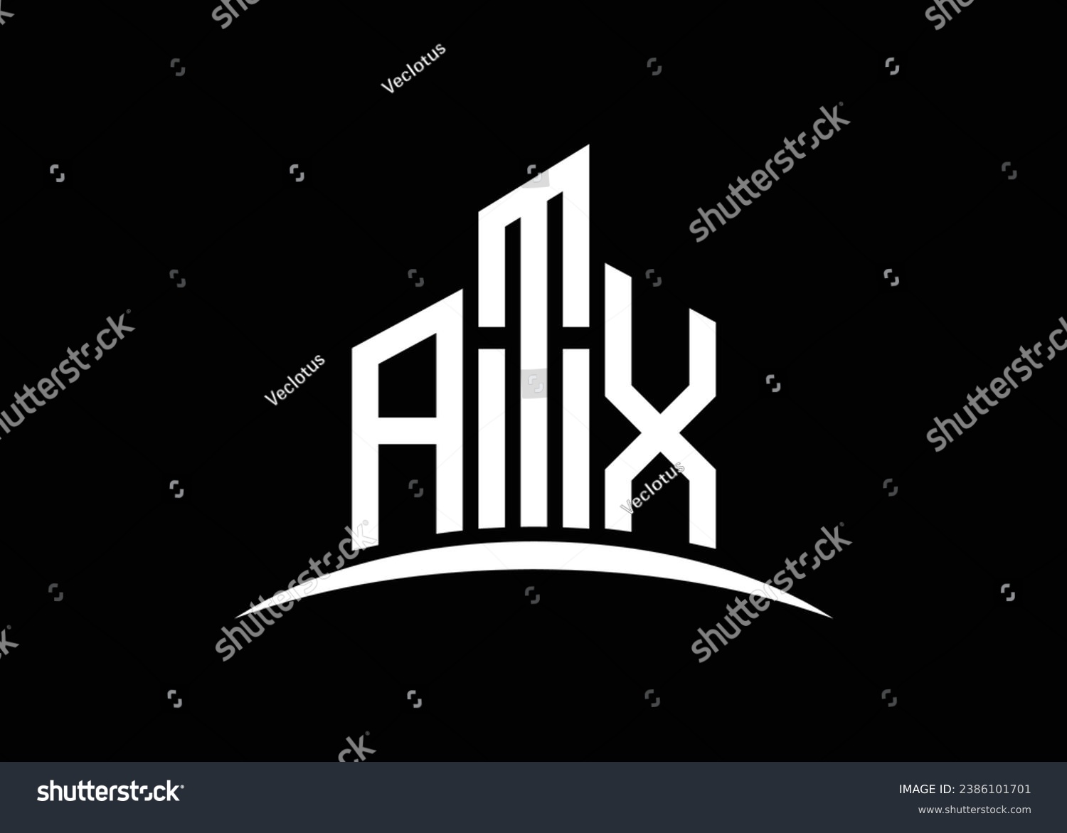 Letter ATX Building Vector Monogram Logo Design Royalty Free Stock