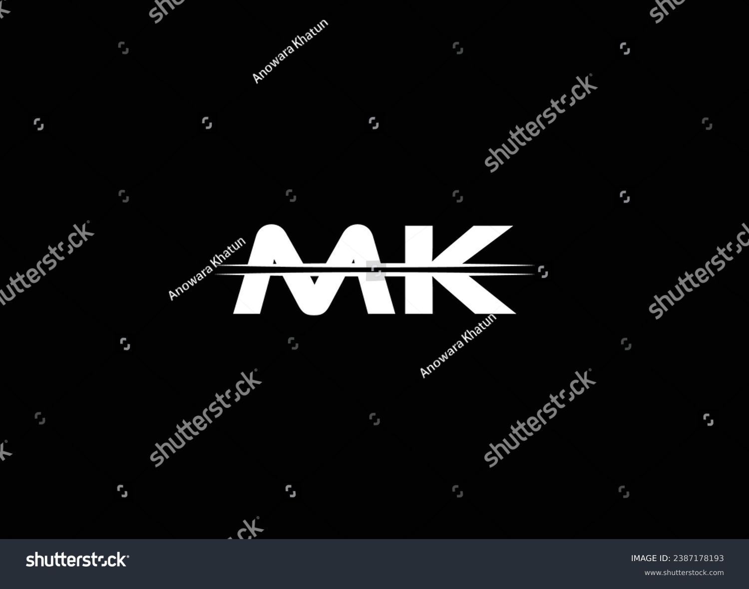 Mk Logo Design And Monogram Logo Royalty Free Stock Vector