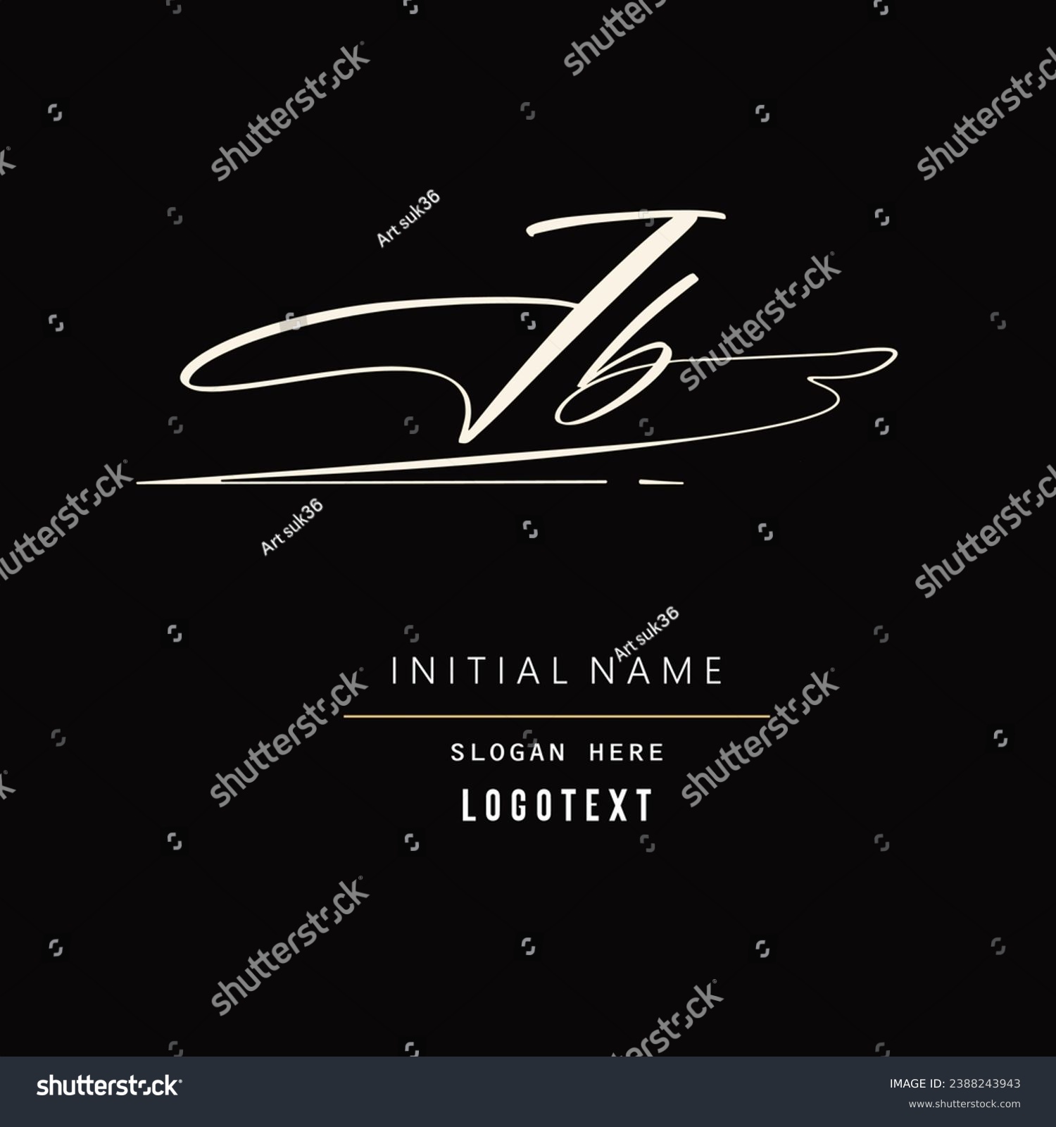 Hand Drawn Jb Letters Design Brushstroke JB Royalty Free Stock