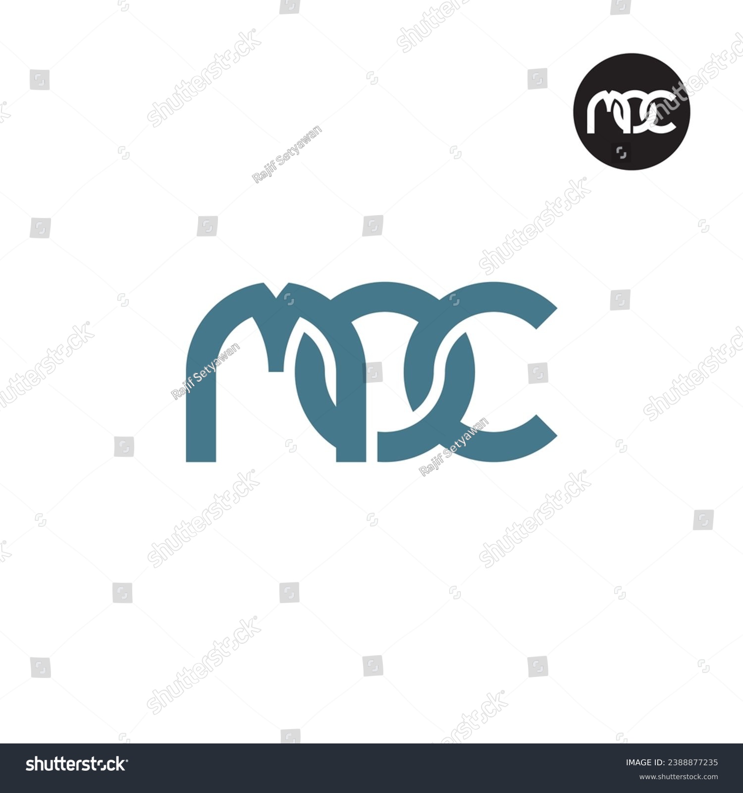 Letter MOC Monogram Logo Design Royalty Free Stock Vector 2388877235