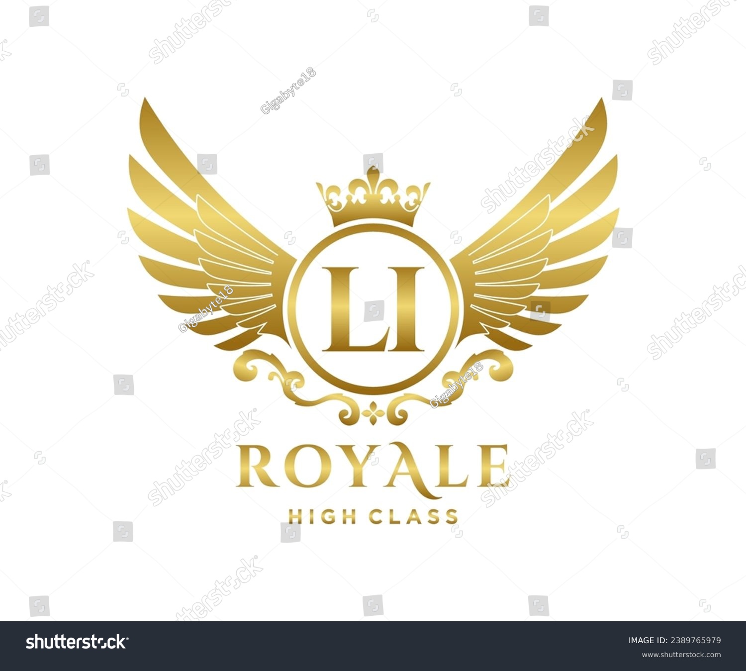 Golden Letter Li Template Logo Luxury Gold Royalty Free Stock Vector