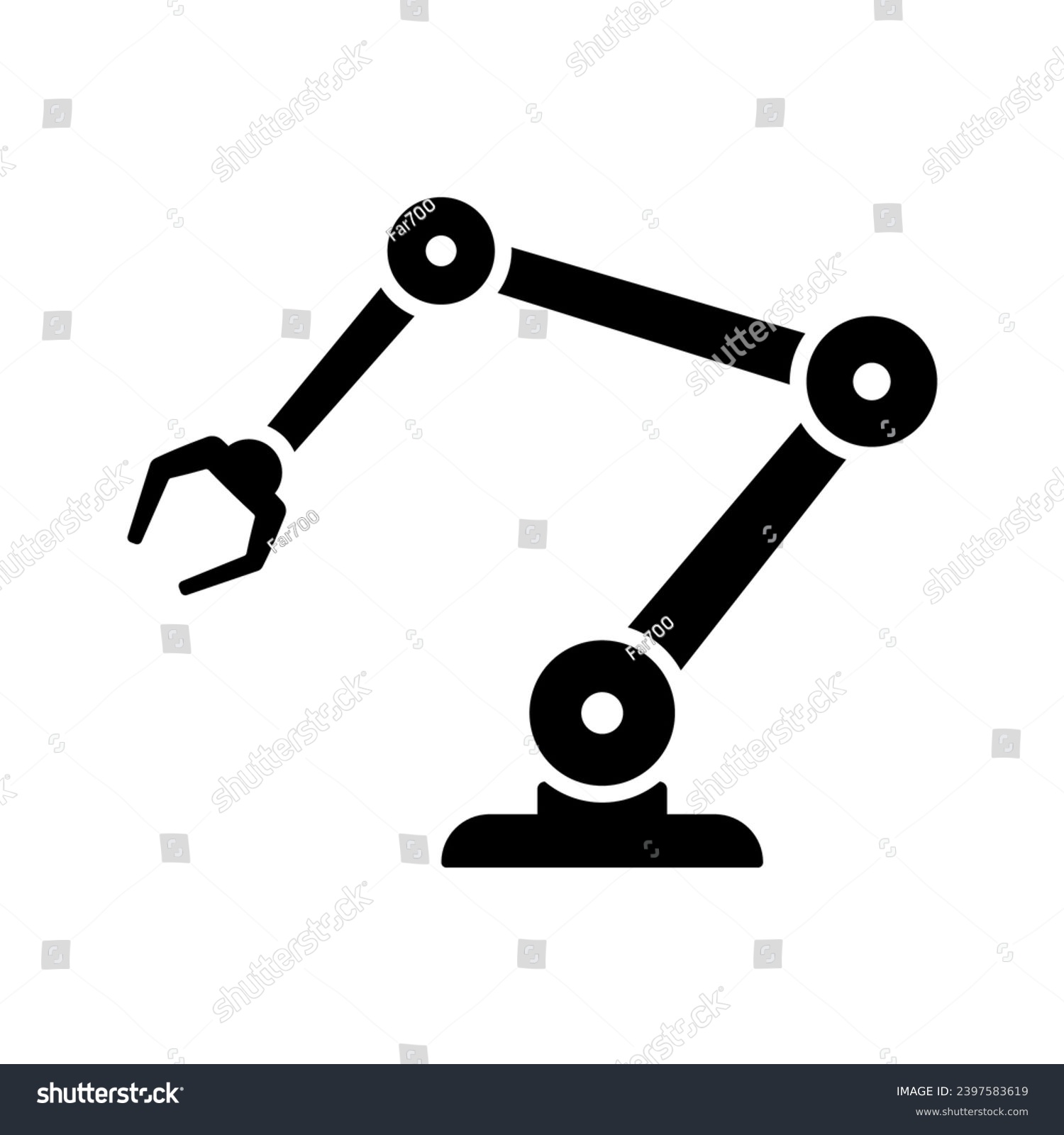 Robotic Arm Icon Robot Manipulator Black Royalty Free Stock Vector