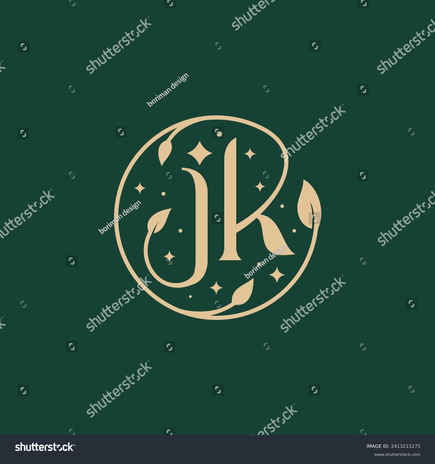 Beauty Letter JK Logo Design Vector Royalty Free Stock Vector