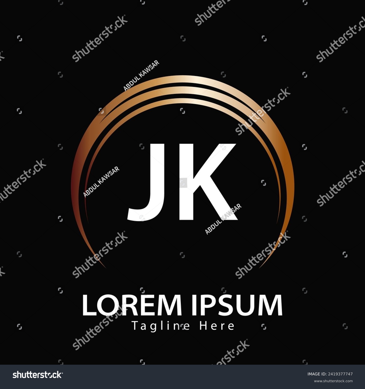 Letter Jk Logo Jk Logo Design Vector Royalty Free Stock Vector