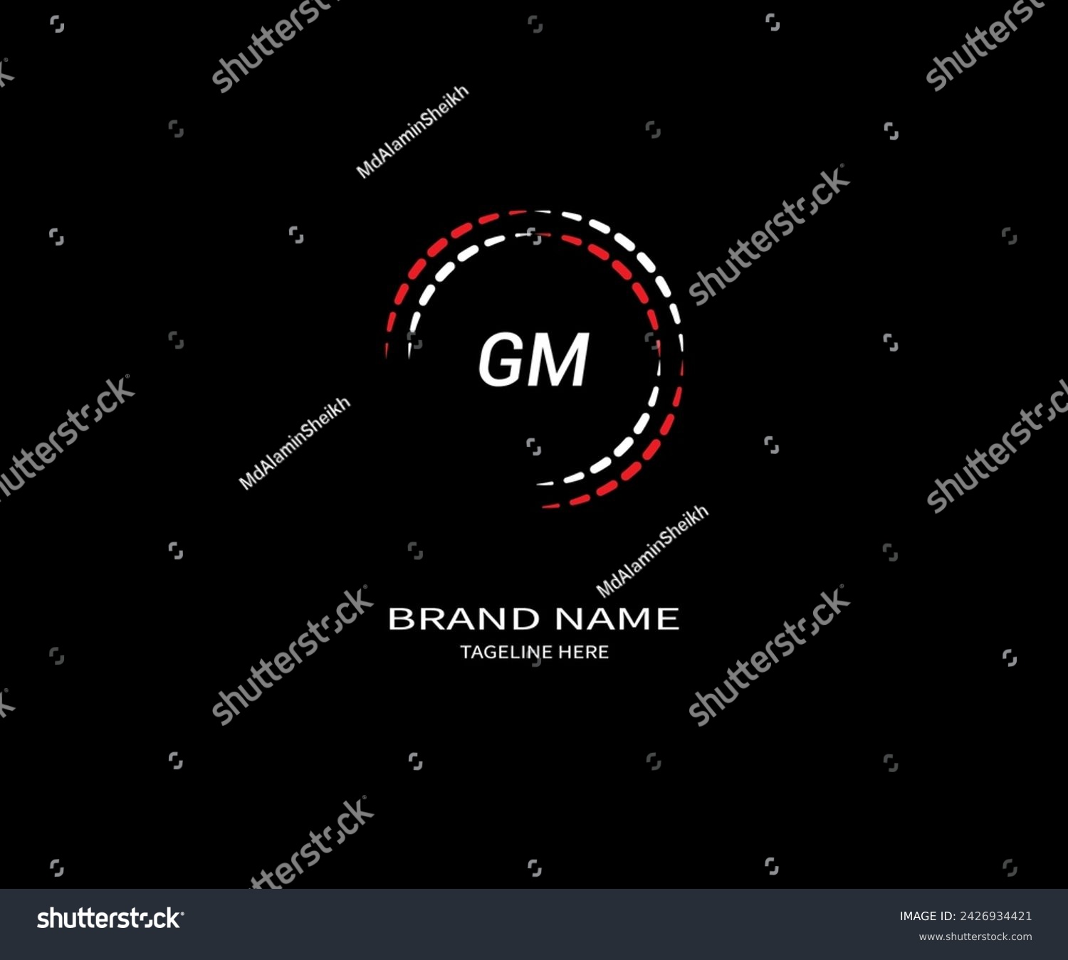 Gm Letter Logo Design Unique Attractive Royalty Free Stock Vector