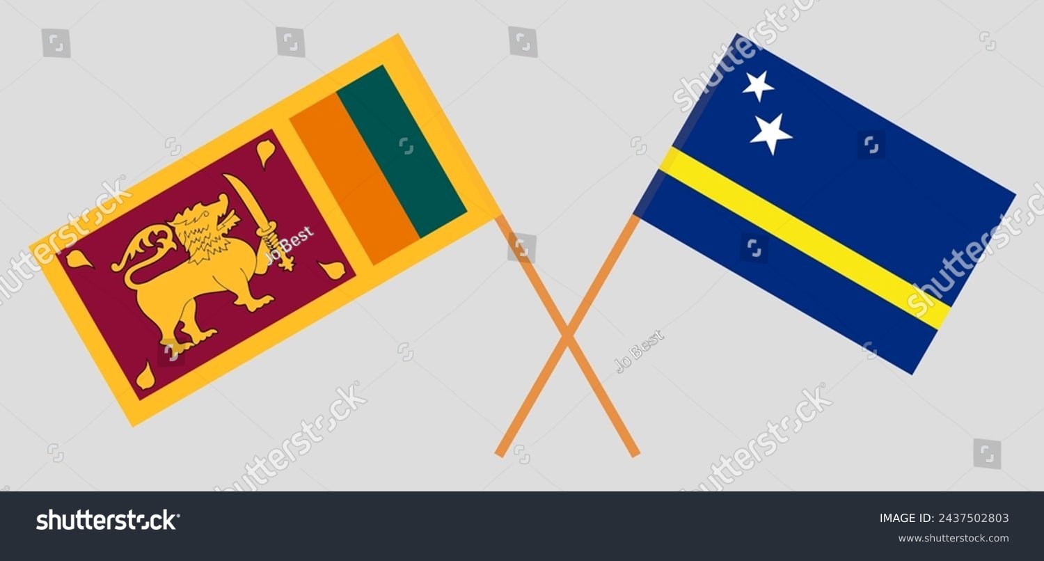 Crossed Flags Of Sri Lanka And Country Of Royalty Free Stock Vector