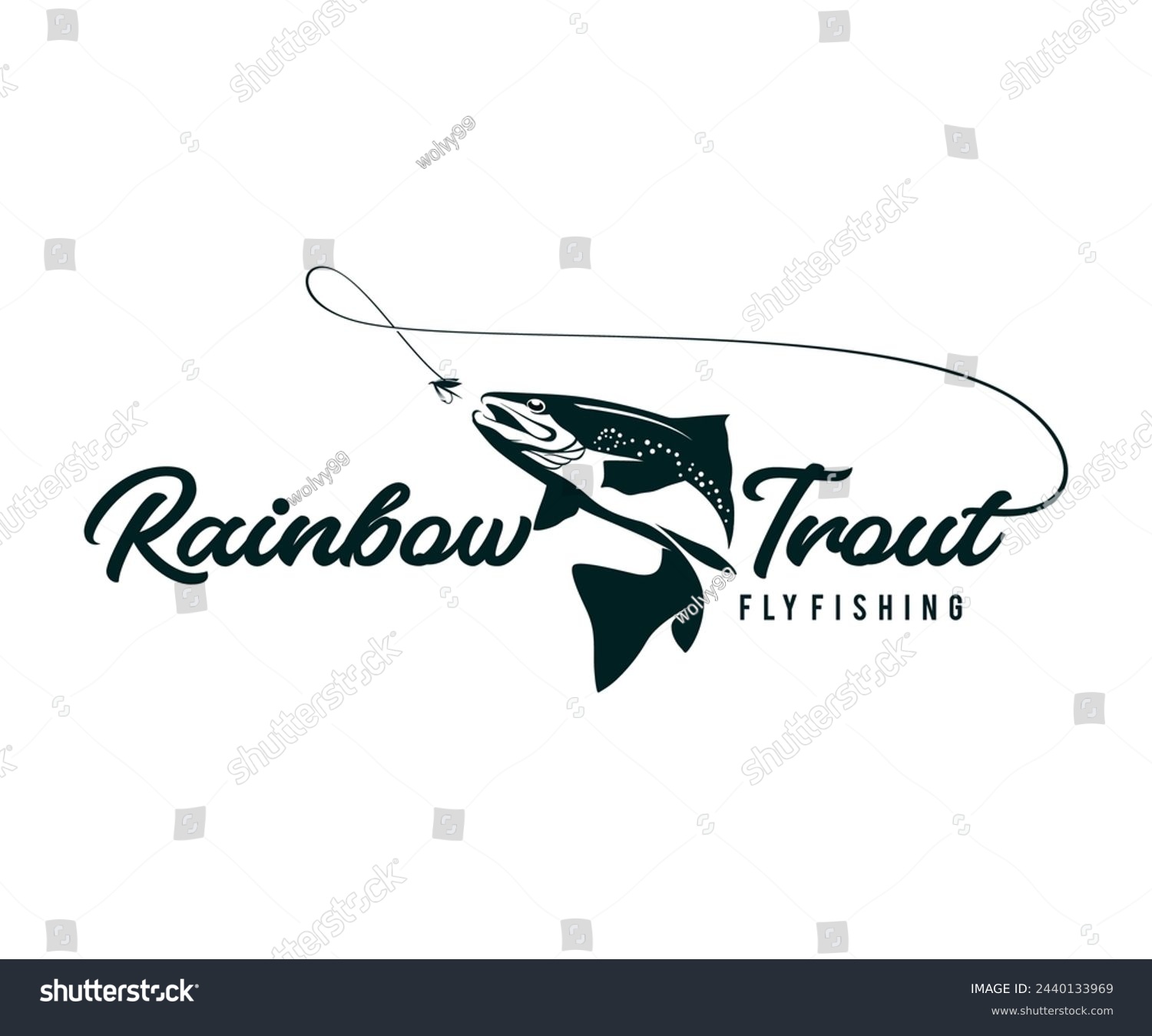 Rainbow Trout Logo Unique Rainbow Trout Fish Royalty Free Stock