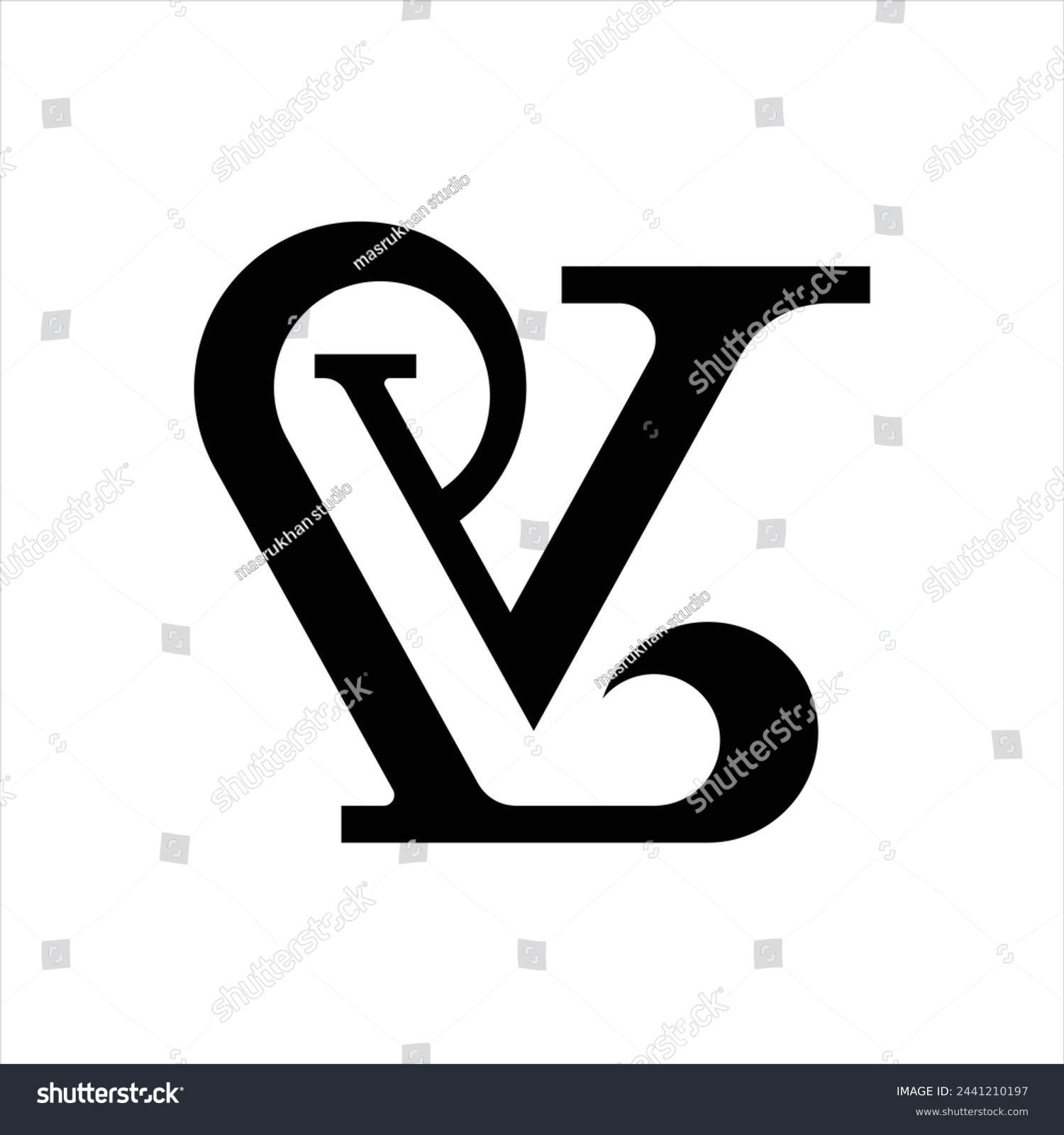 Alphabet Letters Initials Monogram Logo Lv L Royalty Free Stock