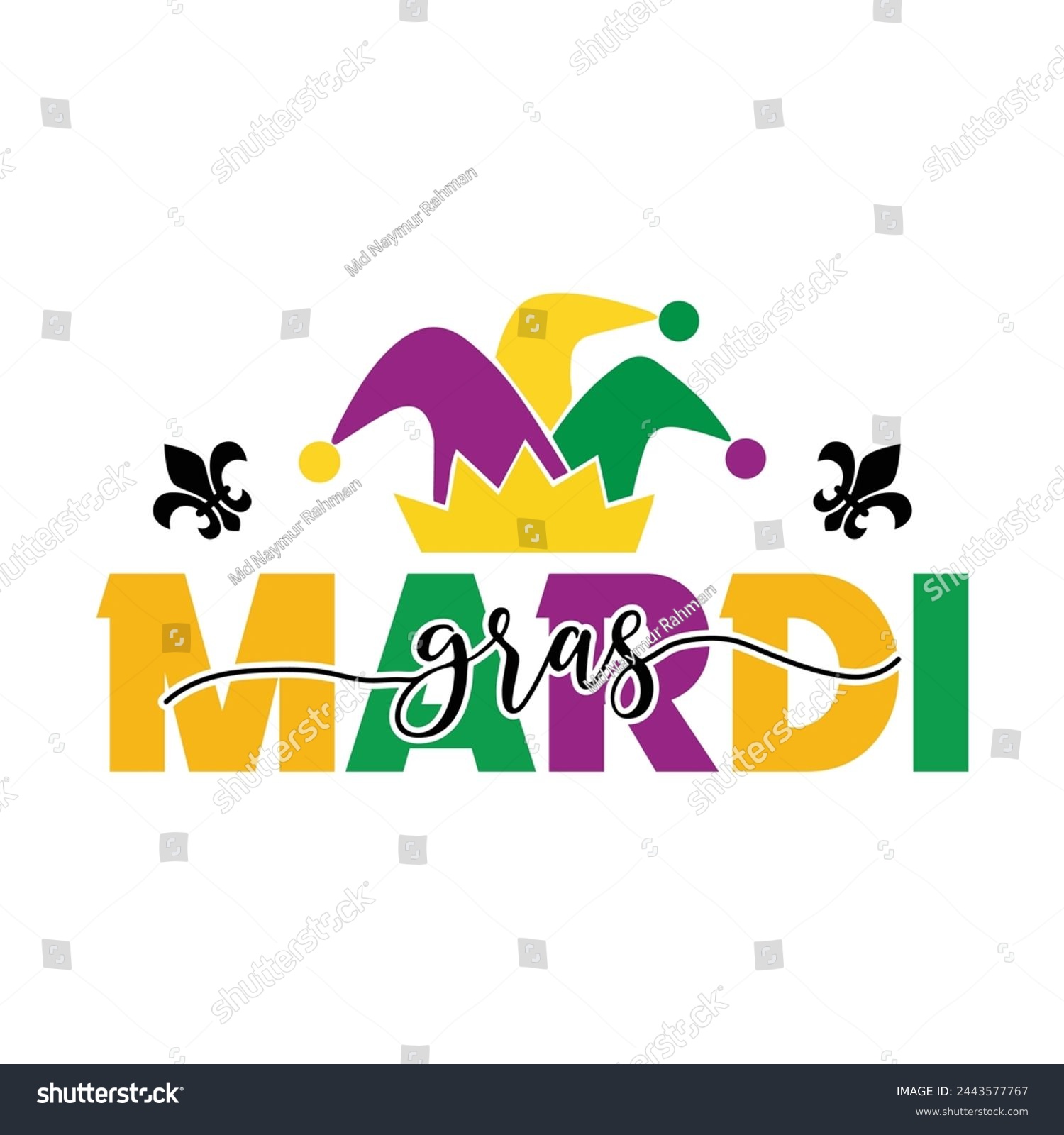 Mardi Gras T Shirt Design Mardi Gras Day Royalty Free Stock