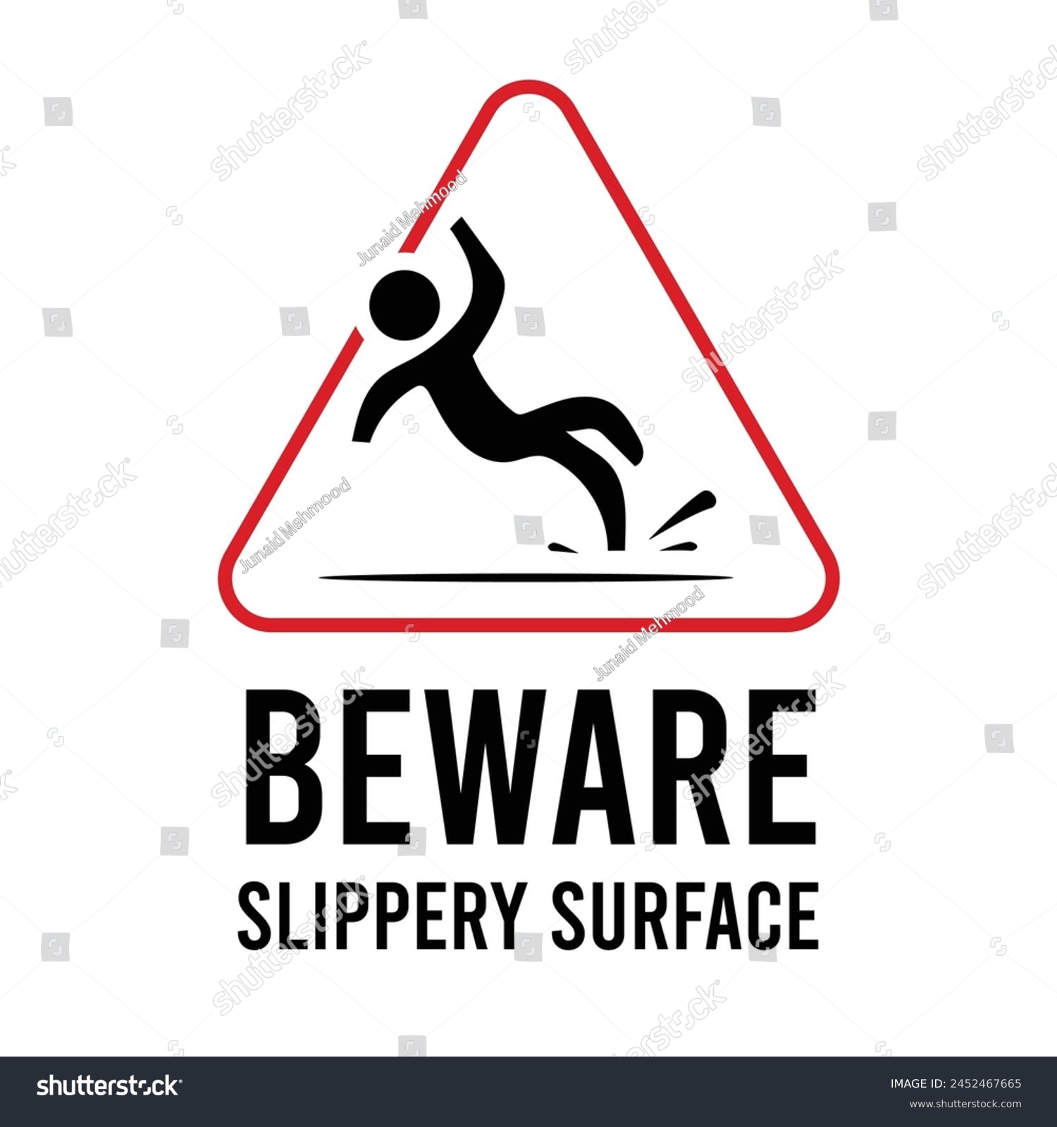 Wet Floor Sign Yellow Triangle With Falling Man Royalty Free Stock