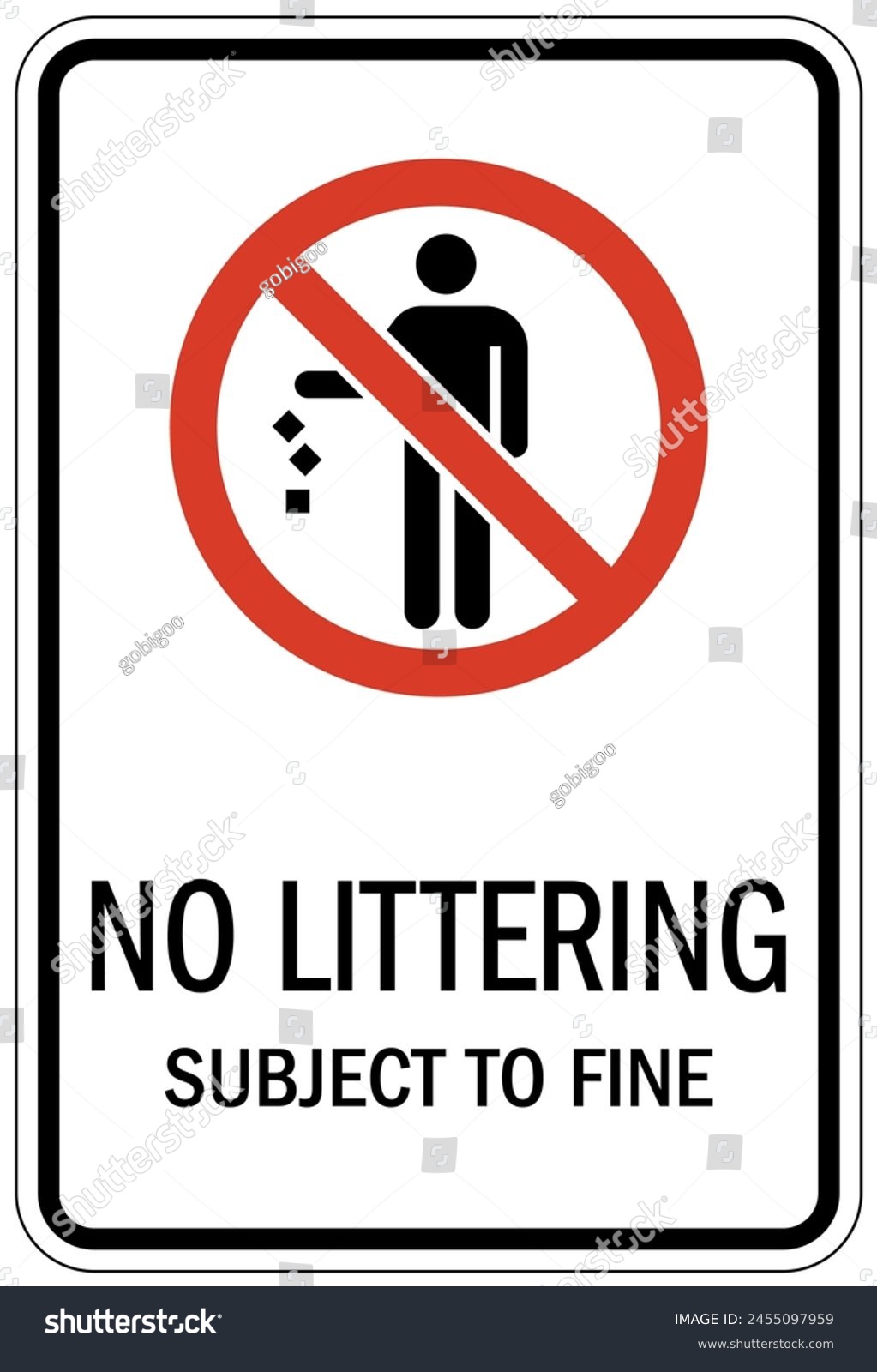 No Littering Sign And Labels Royalty Free Stock Vector