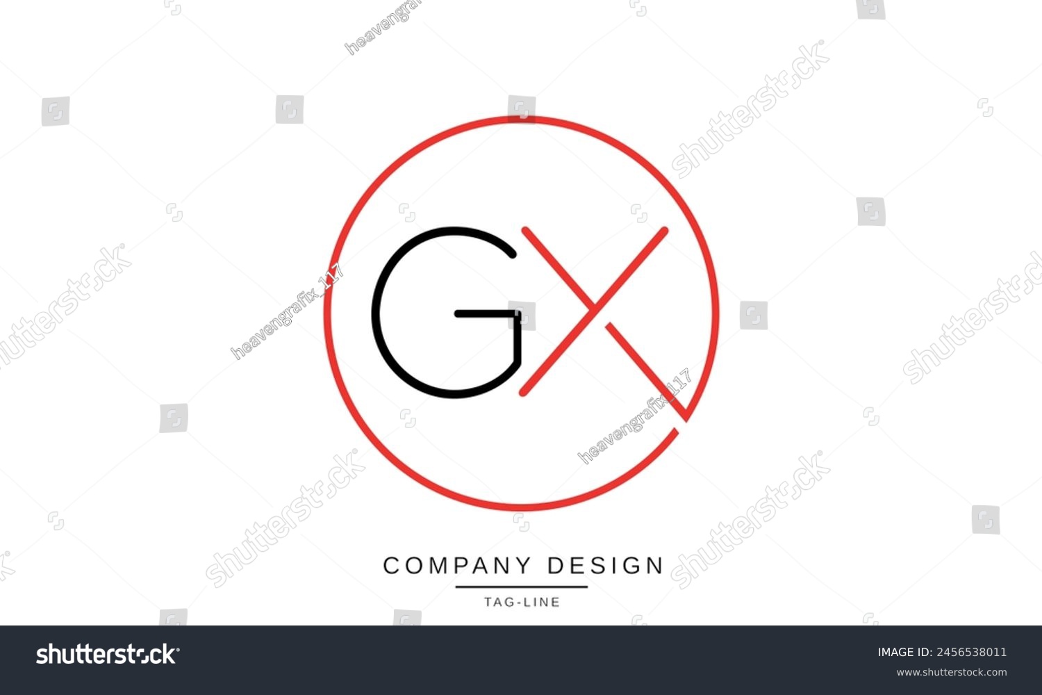 Gx Xg Abstract Letters Logo Monogram Design Royalty Free Stock