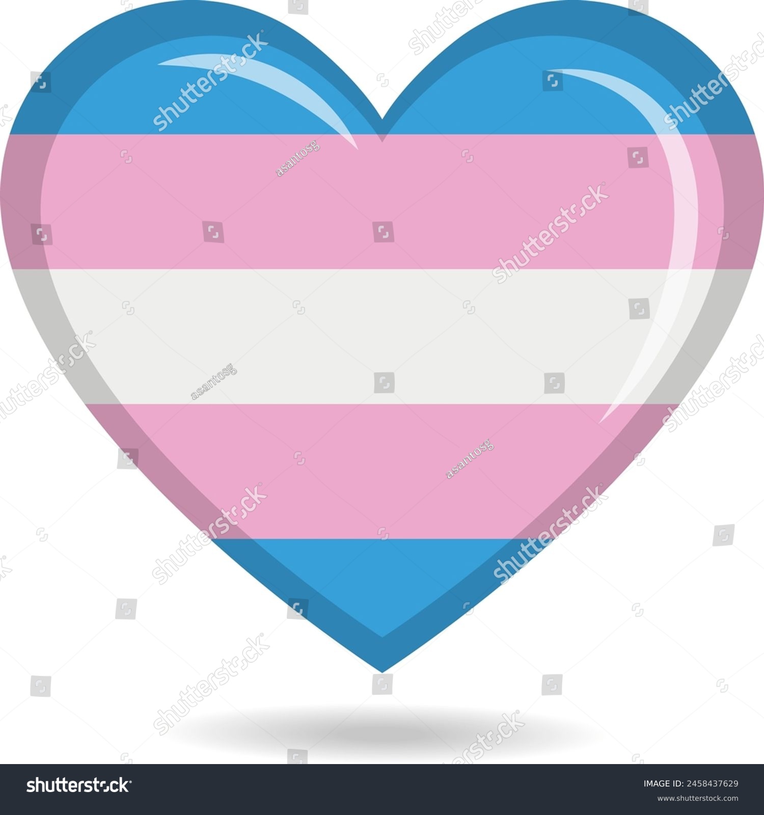 Transgender Pride Flag In Heart Shape Vector Royalty Free Stock